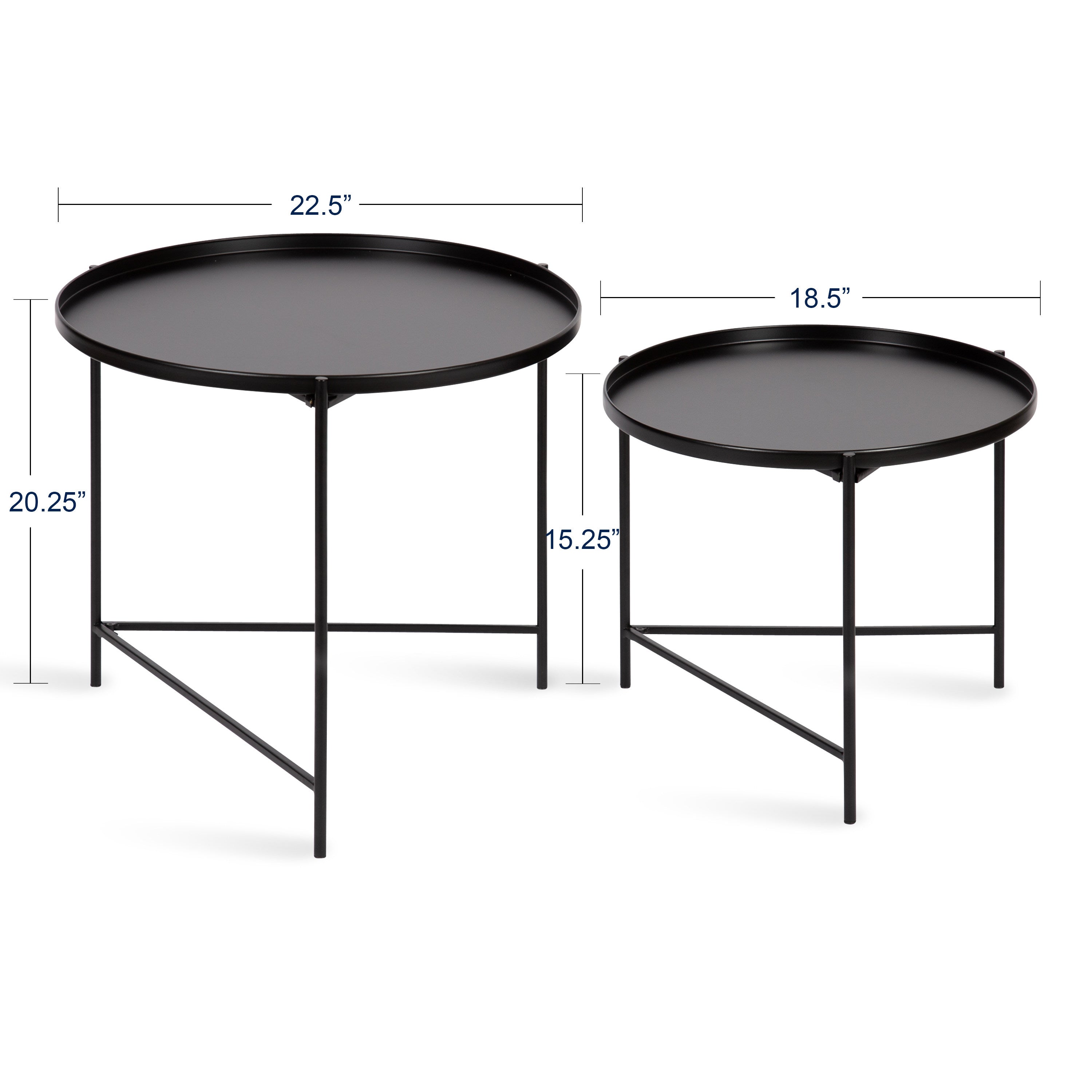 Nesting Table Black 2 Piece 2