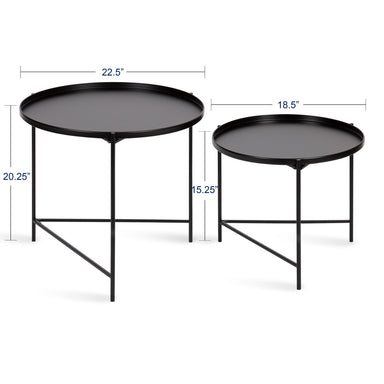 Nesting Table Black 2 Piece 2