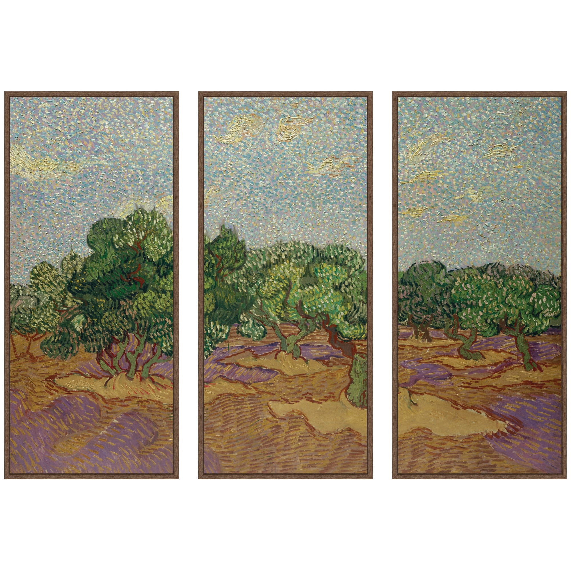 Art Set 3 Piece Set 18x40 Sylvie Walnut 1