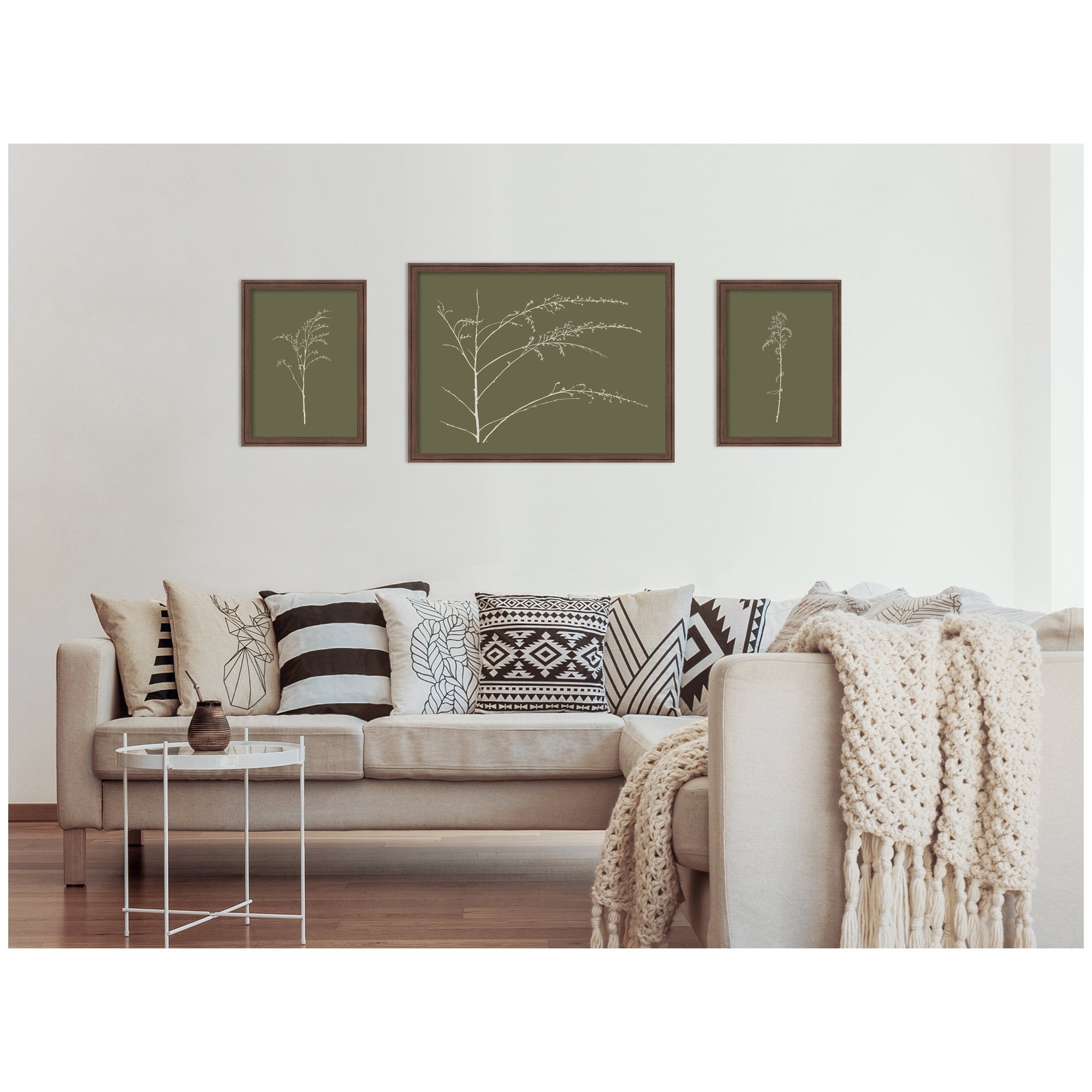 Framed Art Set 3 Piece Set 15x20/24x32 Florence Medium Brown 7