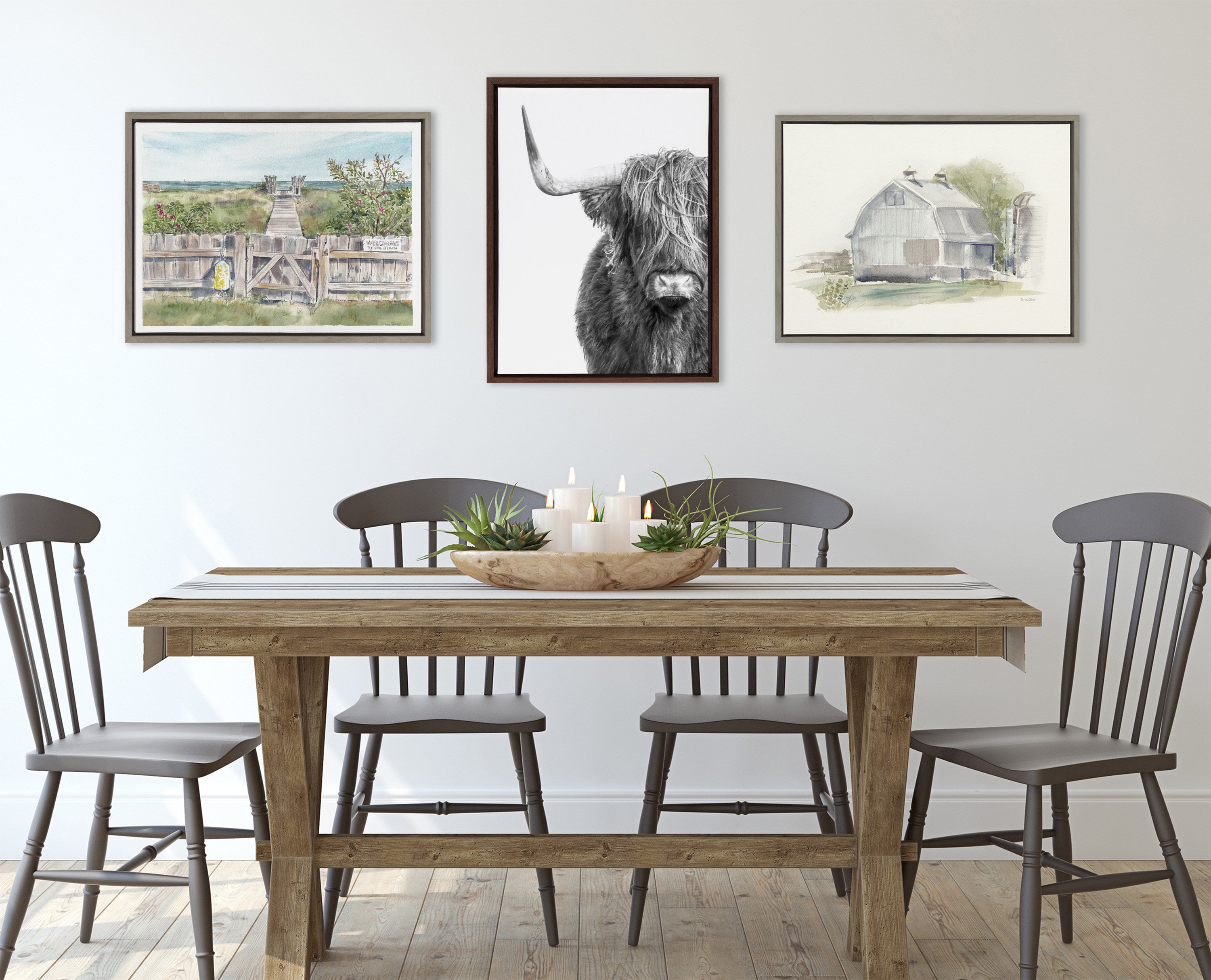 Framed Canvas Sylvie Walnut 18x24 6