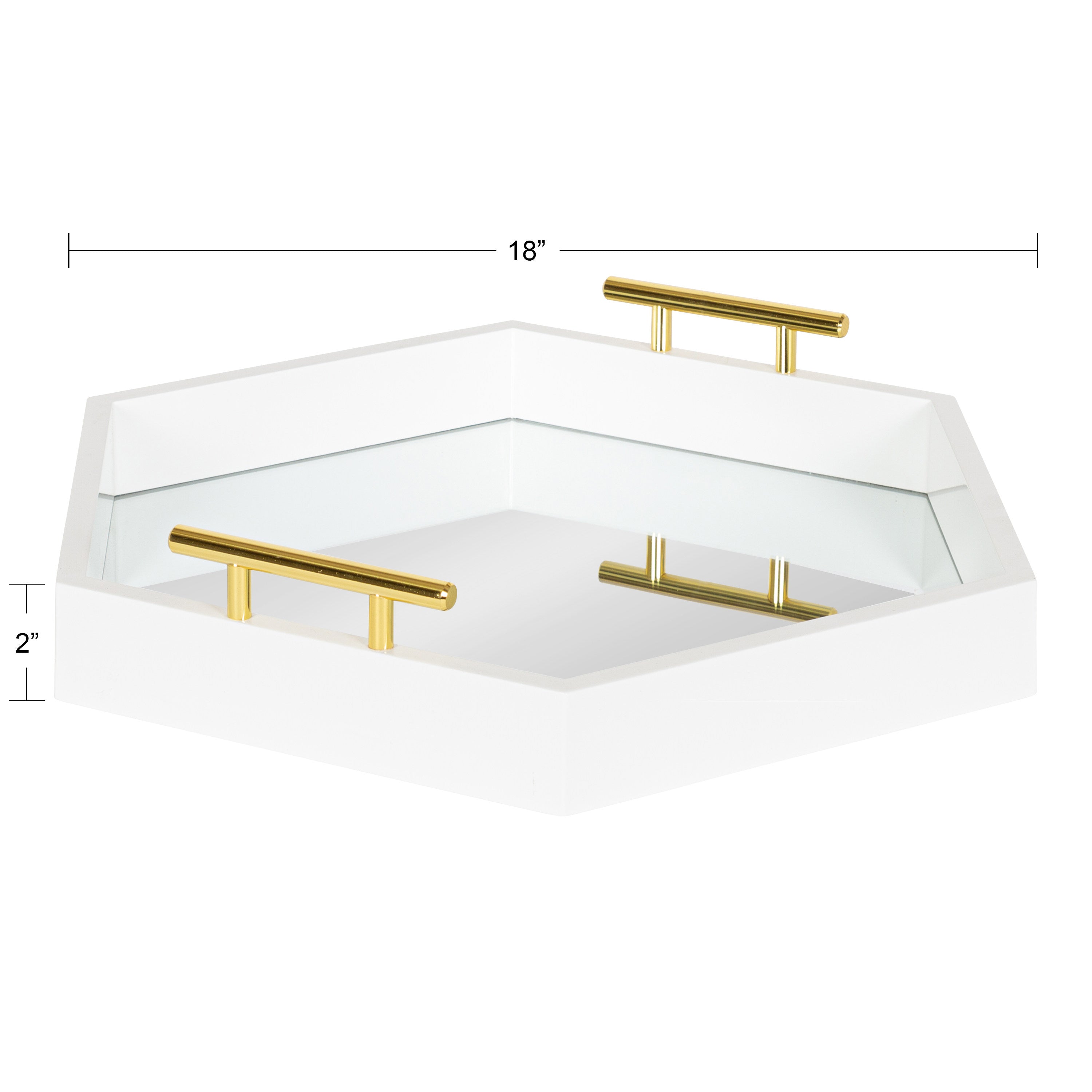 Single Tray White Mirror 18x18 2