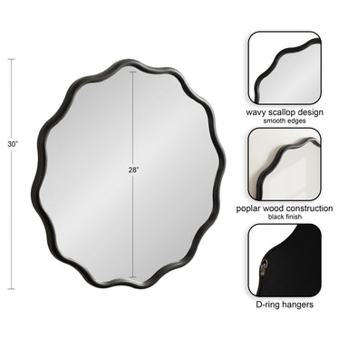 Scallop Mirror Black 30x30 2