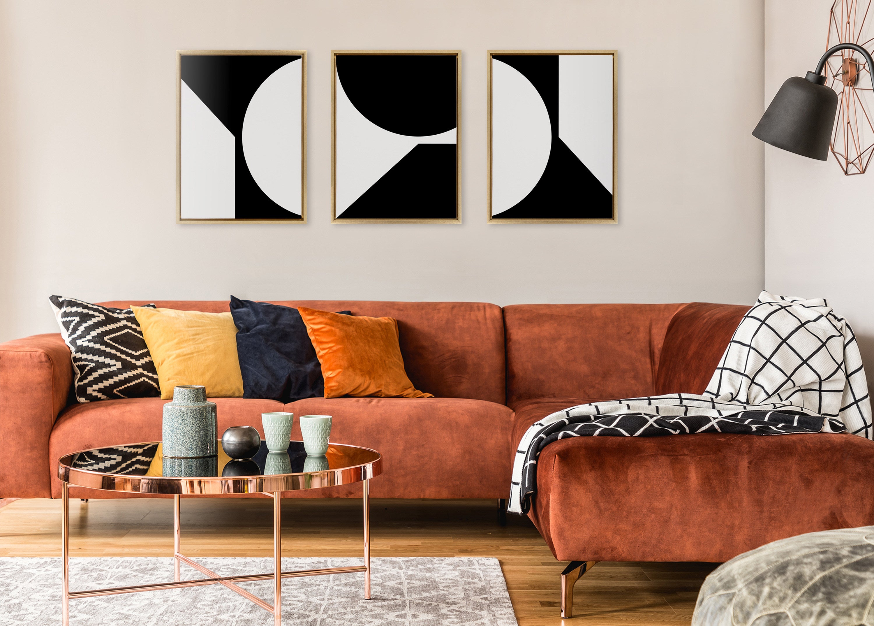 Art Set 3 Piece Set 18x24 Sylvie Bright Gold 5