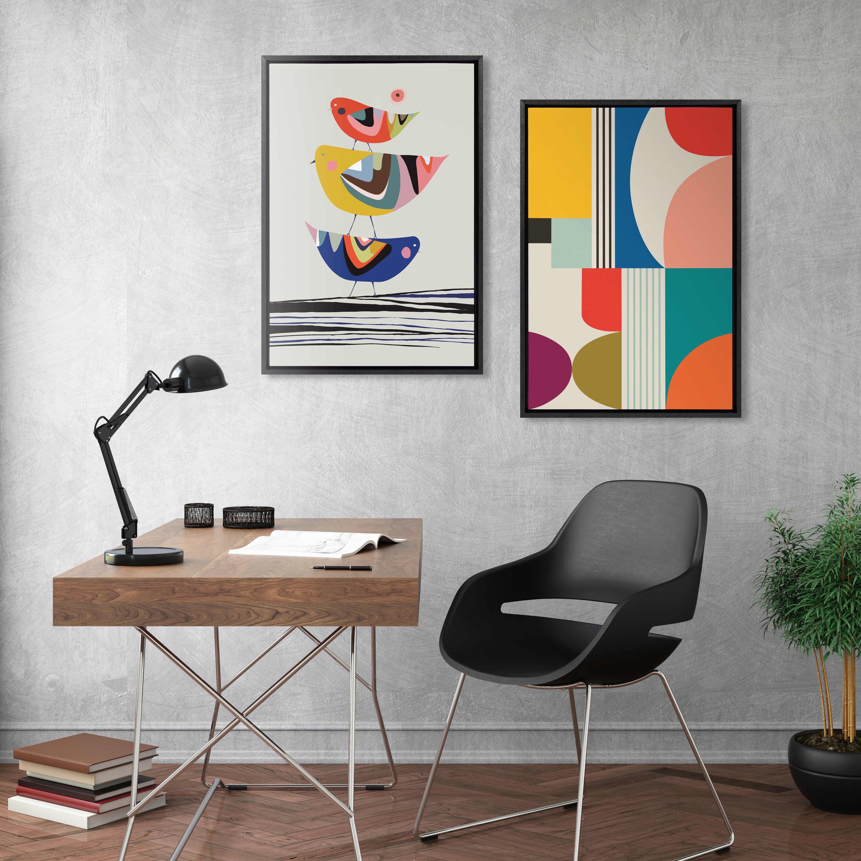 Framed Canvas Sylvie Black 23x33 6