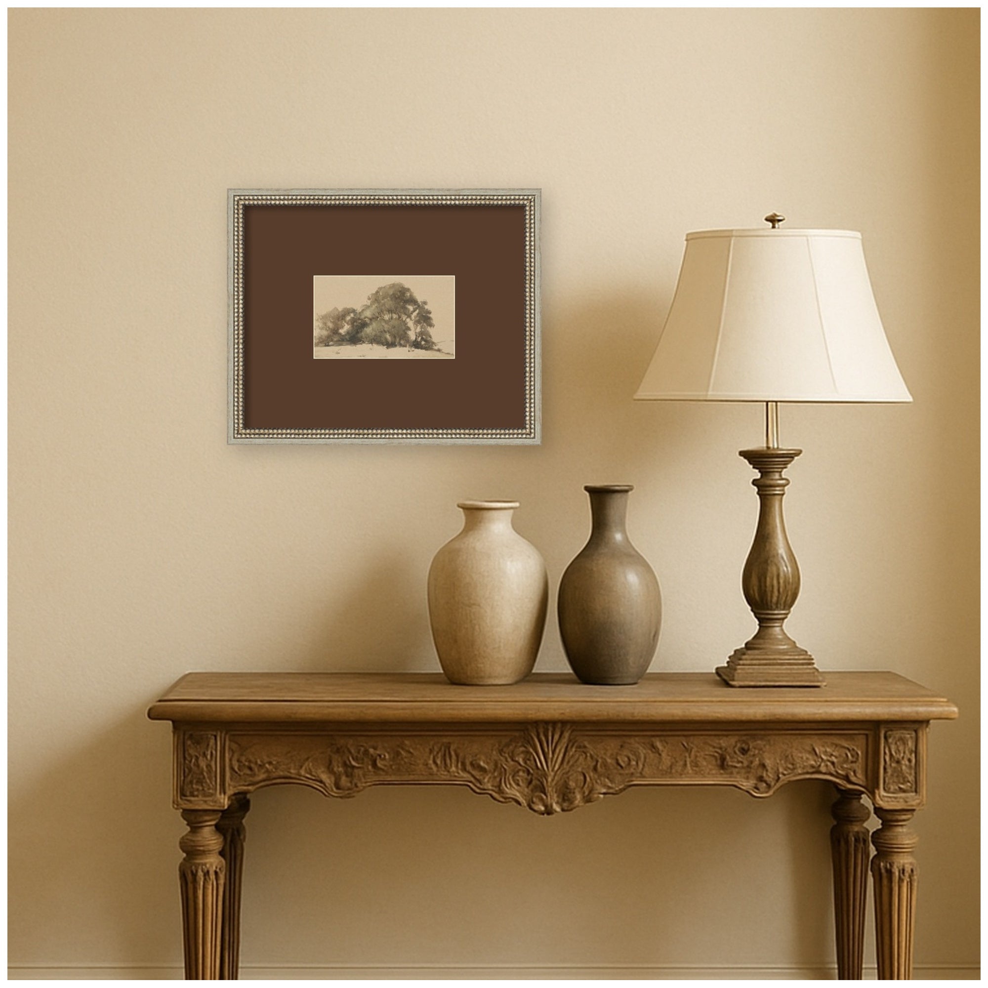 Framed Art 22x18 Brown Matted to 10x6 Castellan Silver 6