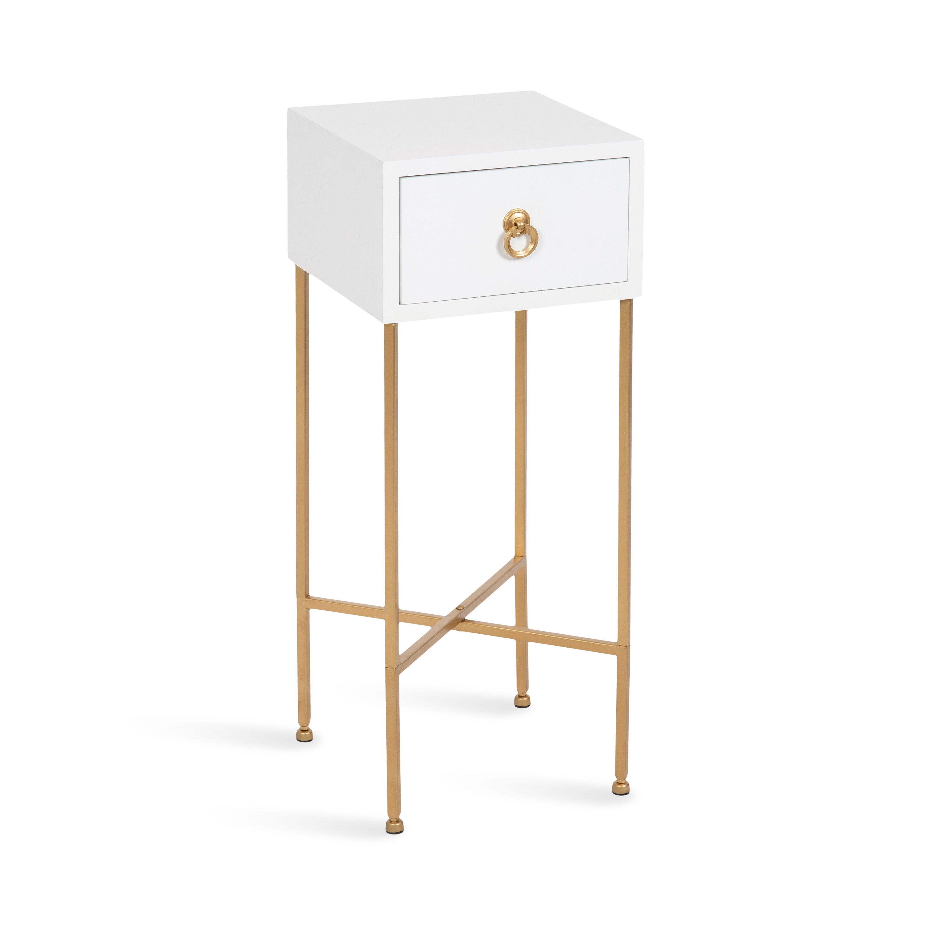 Tea Table White Gold 12x12x30 1