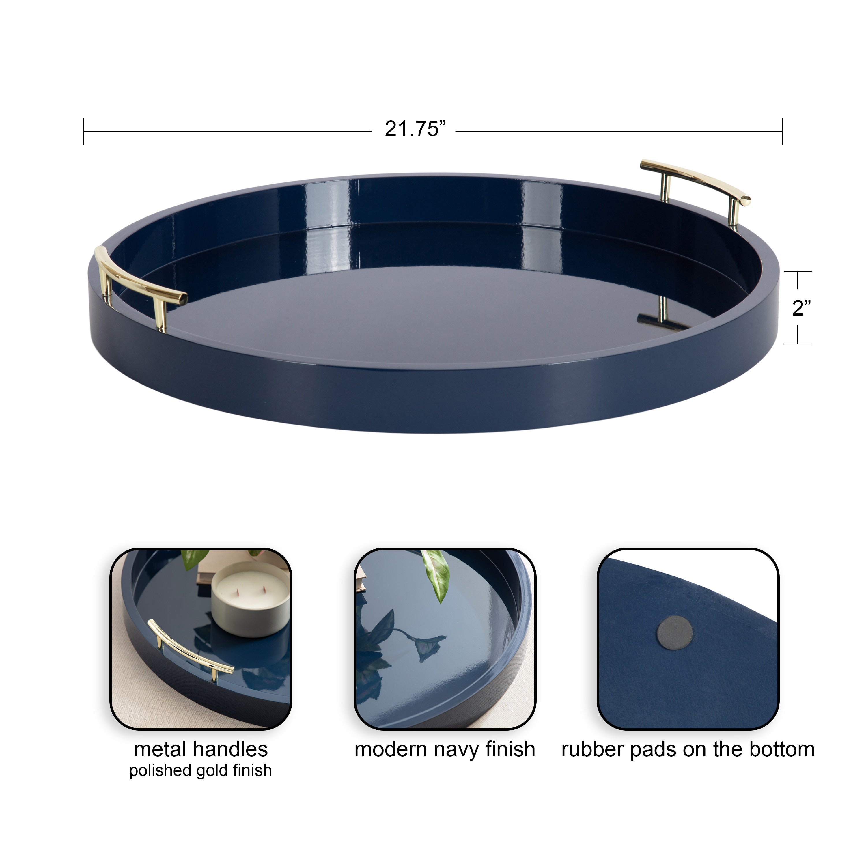 Single Tray Navy Blue 22" Diameter 2