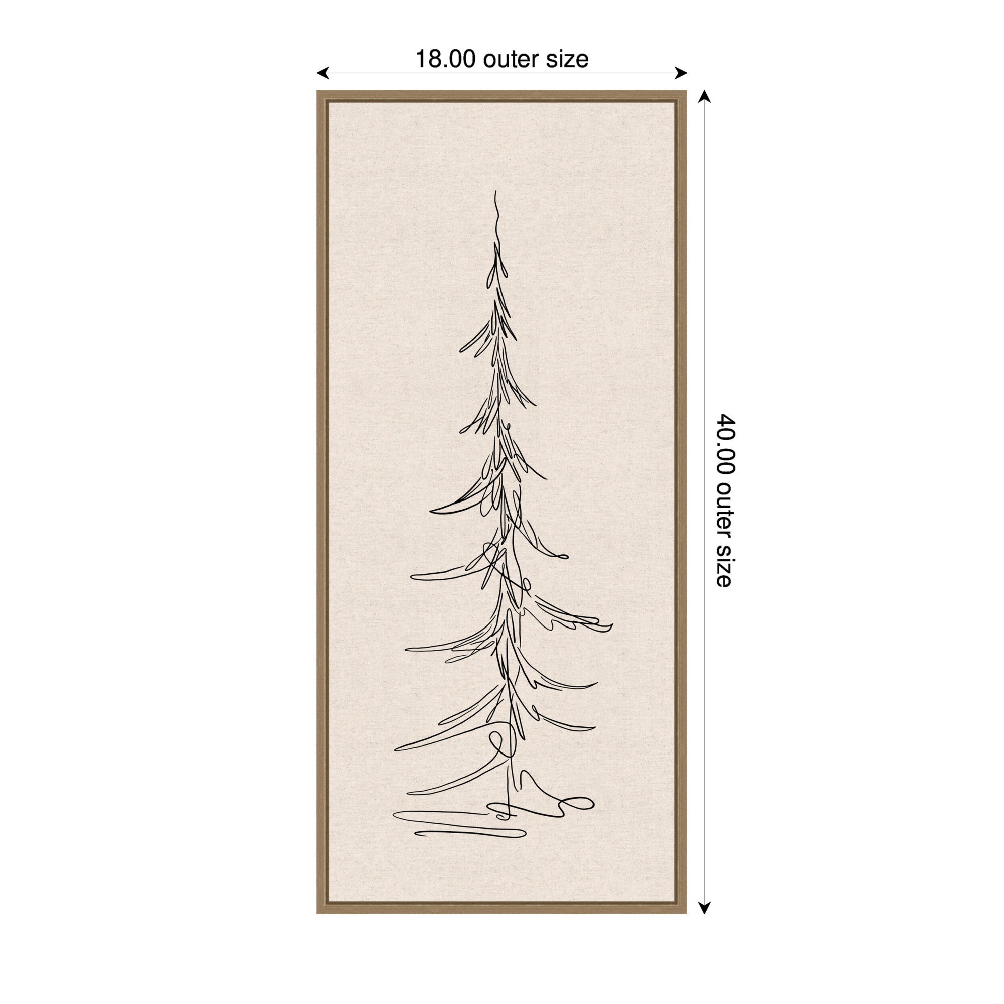 Framed Canvas Sylvie Dark Gold 18x40 2