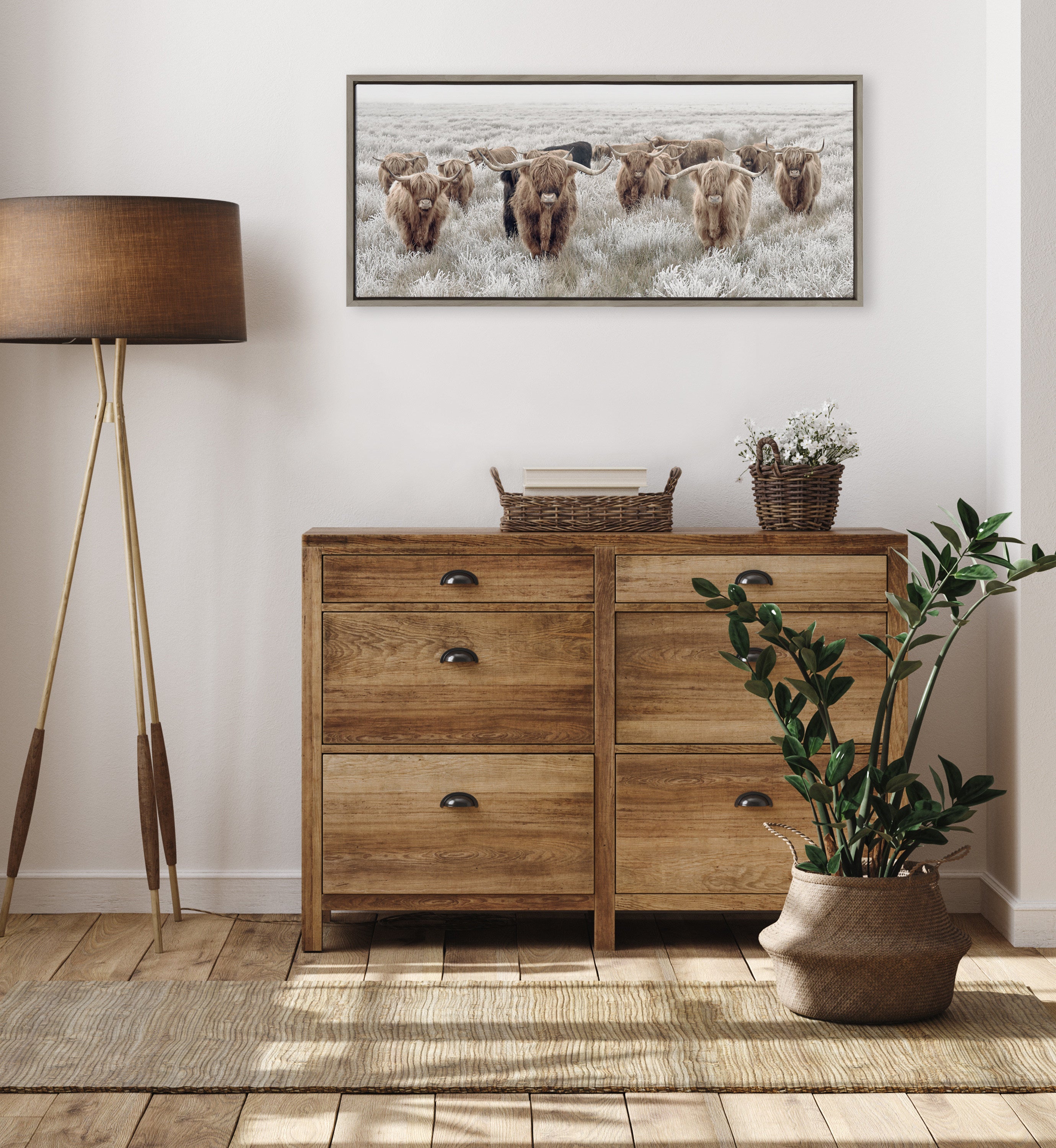 Framed Canvas Sylvie Graywash 18x40 5