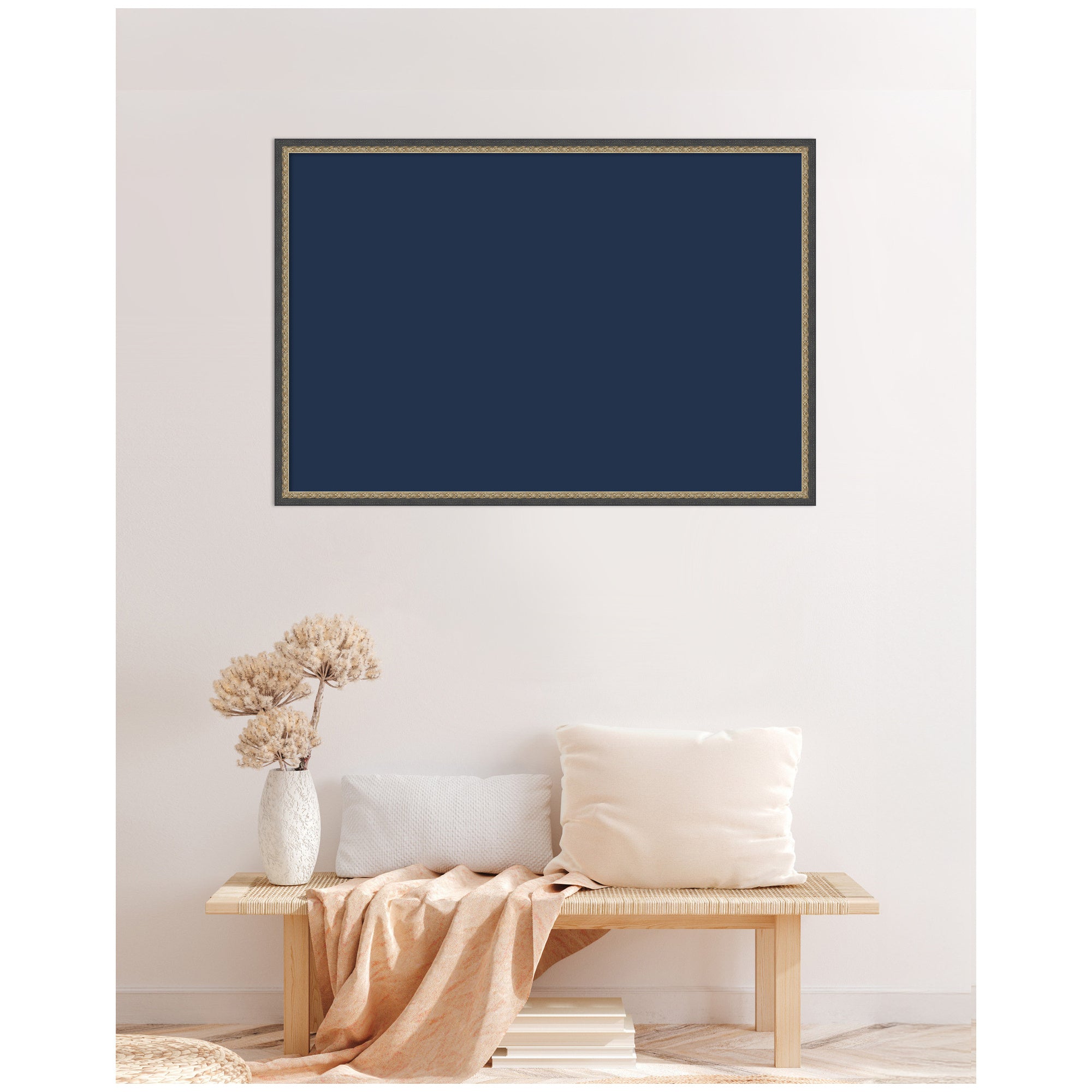 Framed Fabric Pinboard Midnight Harbor Blue Wall Organization