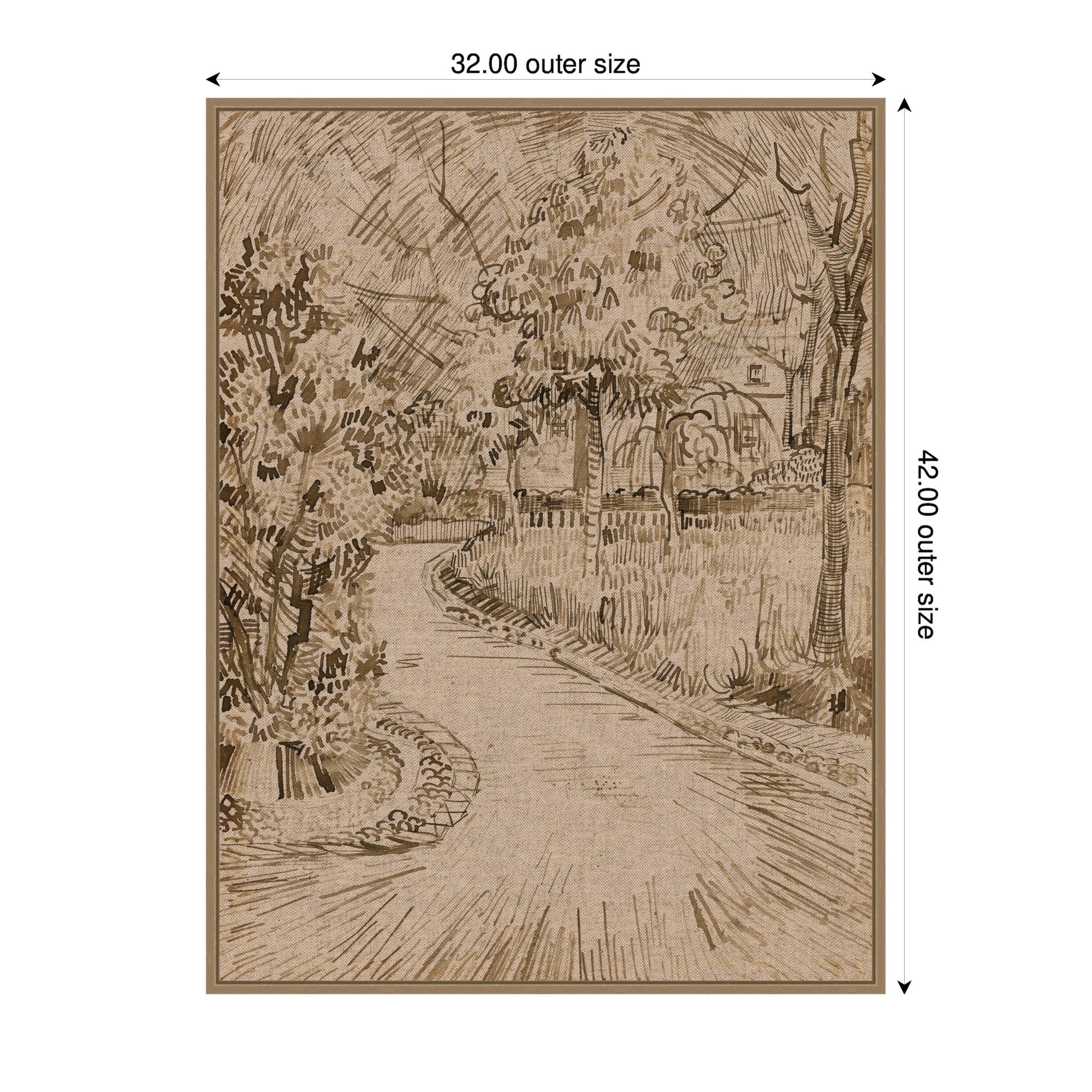 Framed Canvas 32x42 Sylvie Dark Gold 2