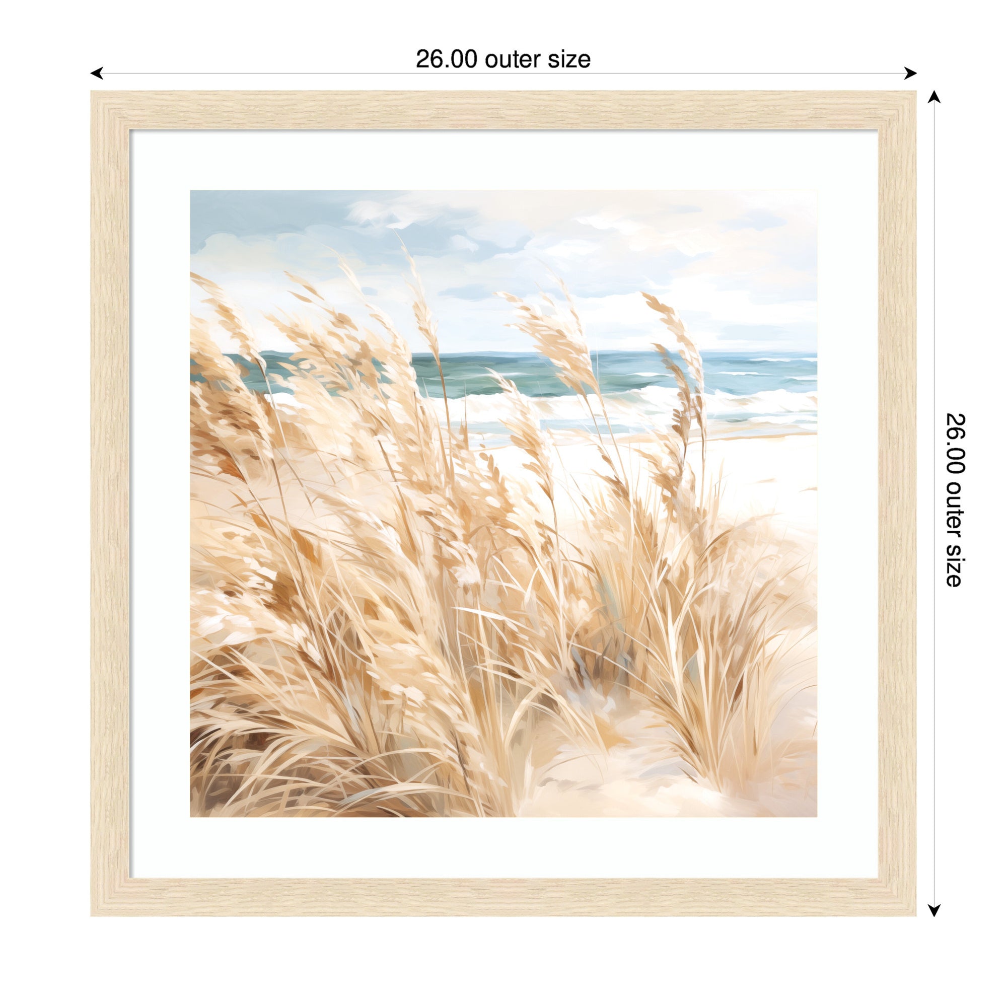 Framed Art 26x26 Woodgrain Stripe Blonde 2