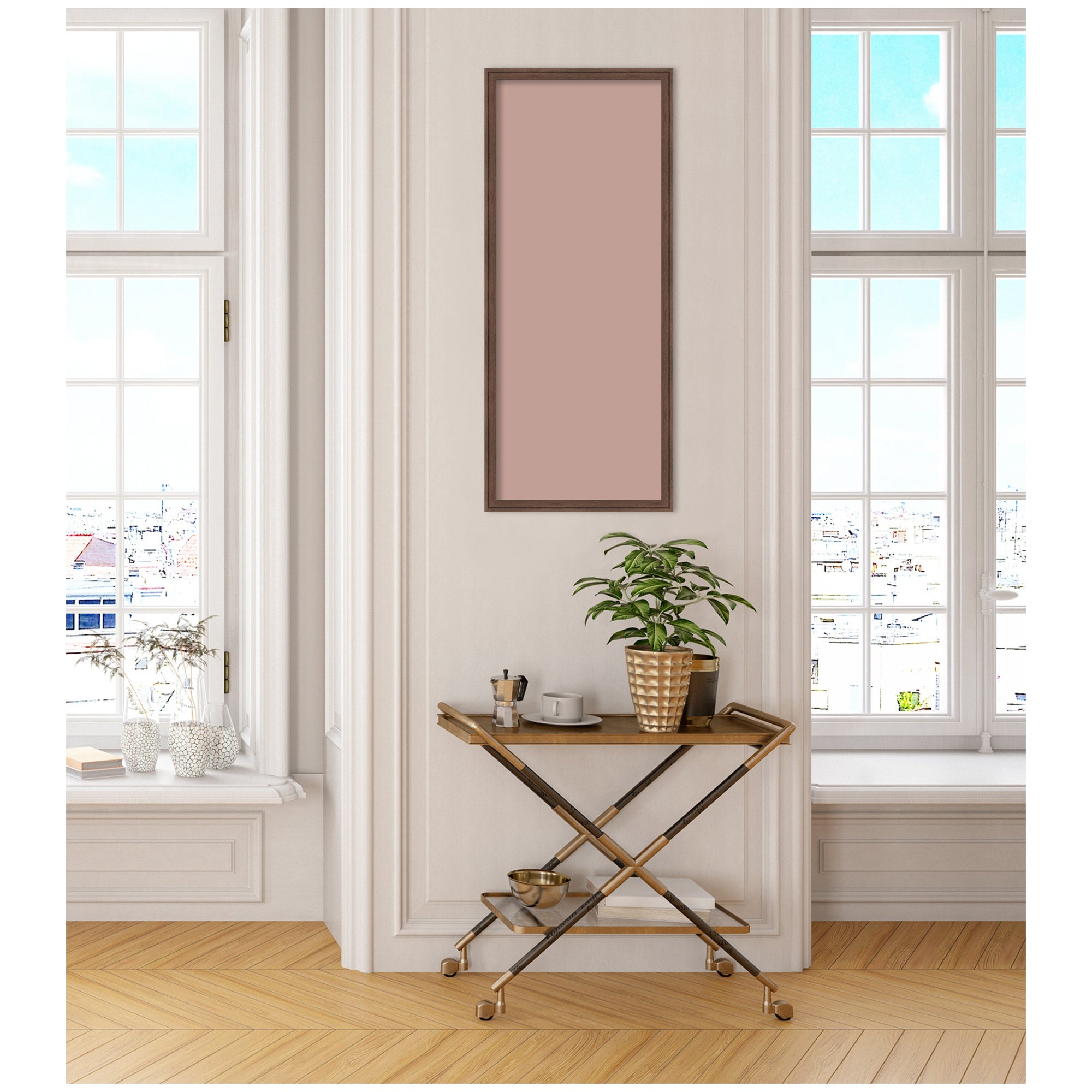 Framed Fabric Pinboard Blush Pink Clay Wall Organization