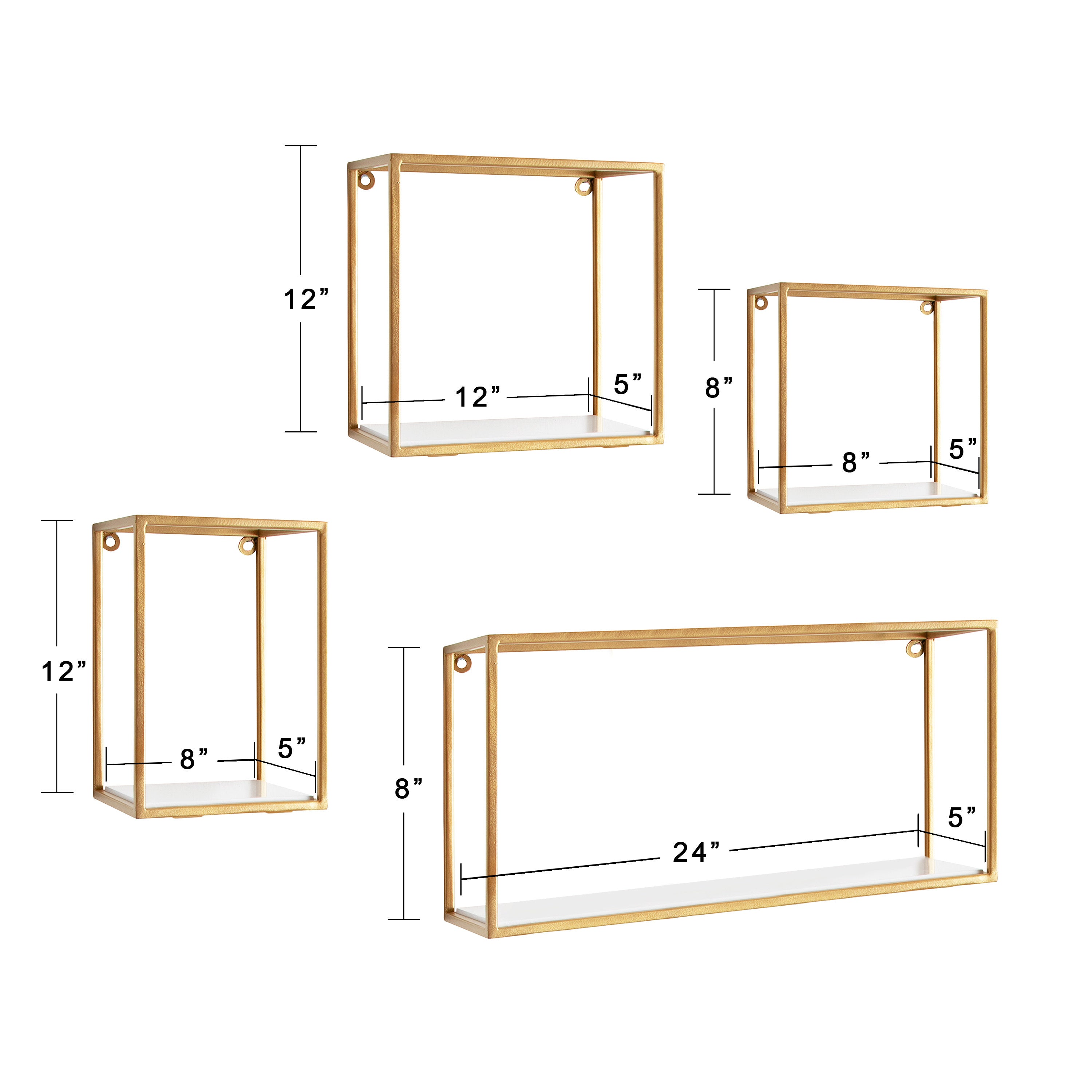 Accent Shelf Gold 4 Piece 5