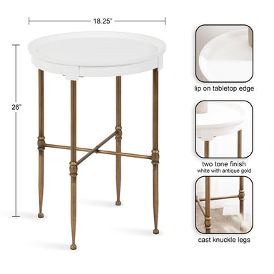 Side Table White 19x19x26 2