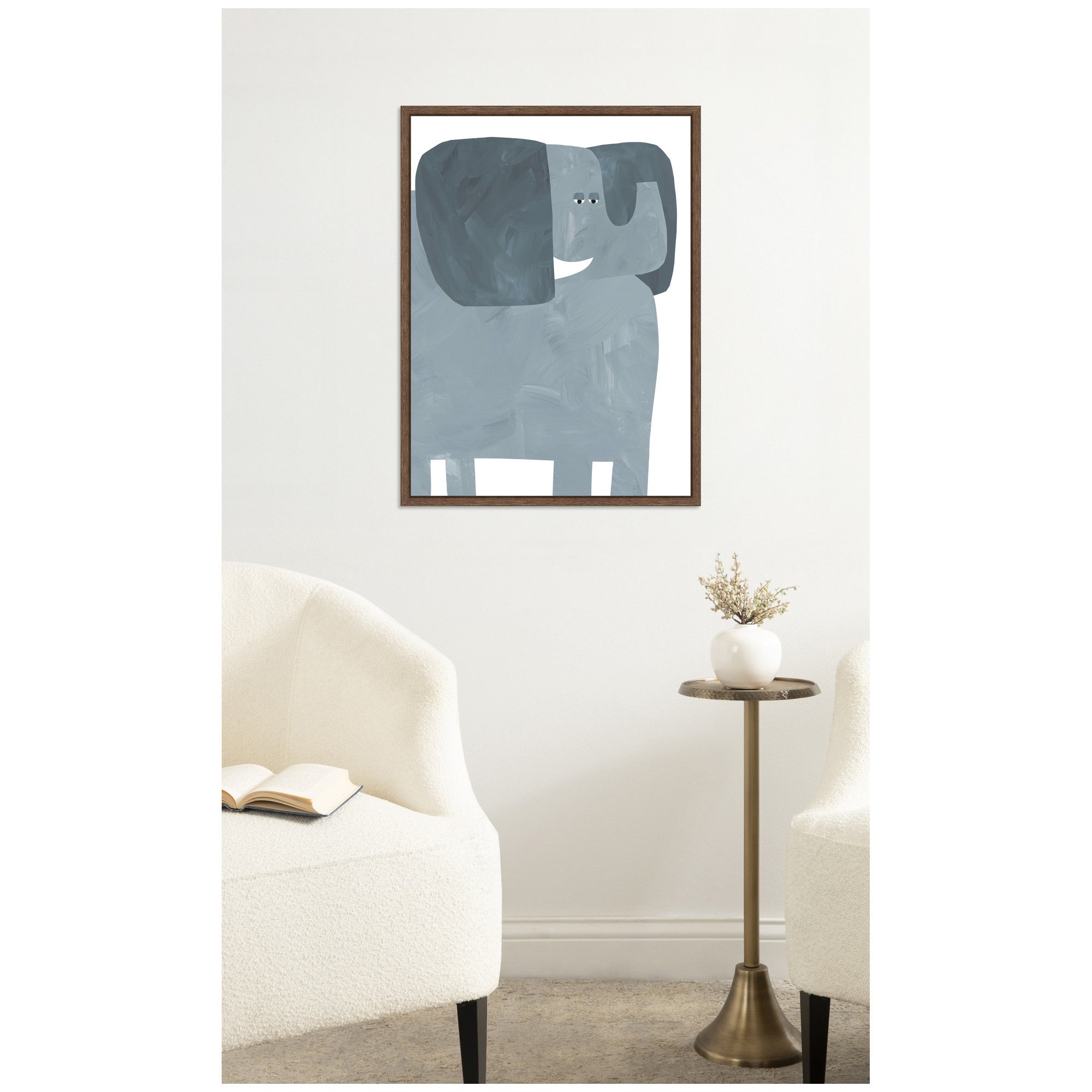 Mr Elephant by Alicia Abla Framed Canvas Wall Art Print