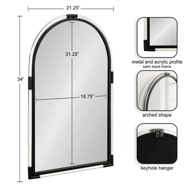 Arch Mirror Black 22x34 2
