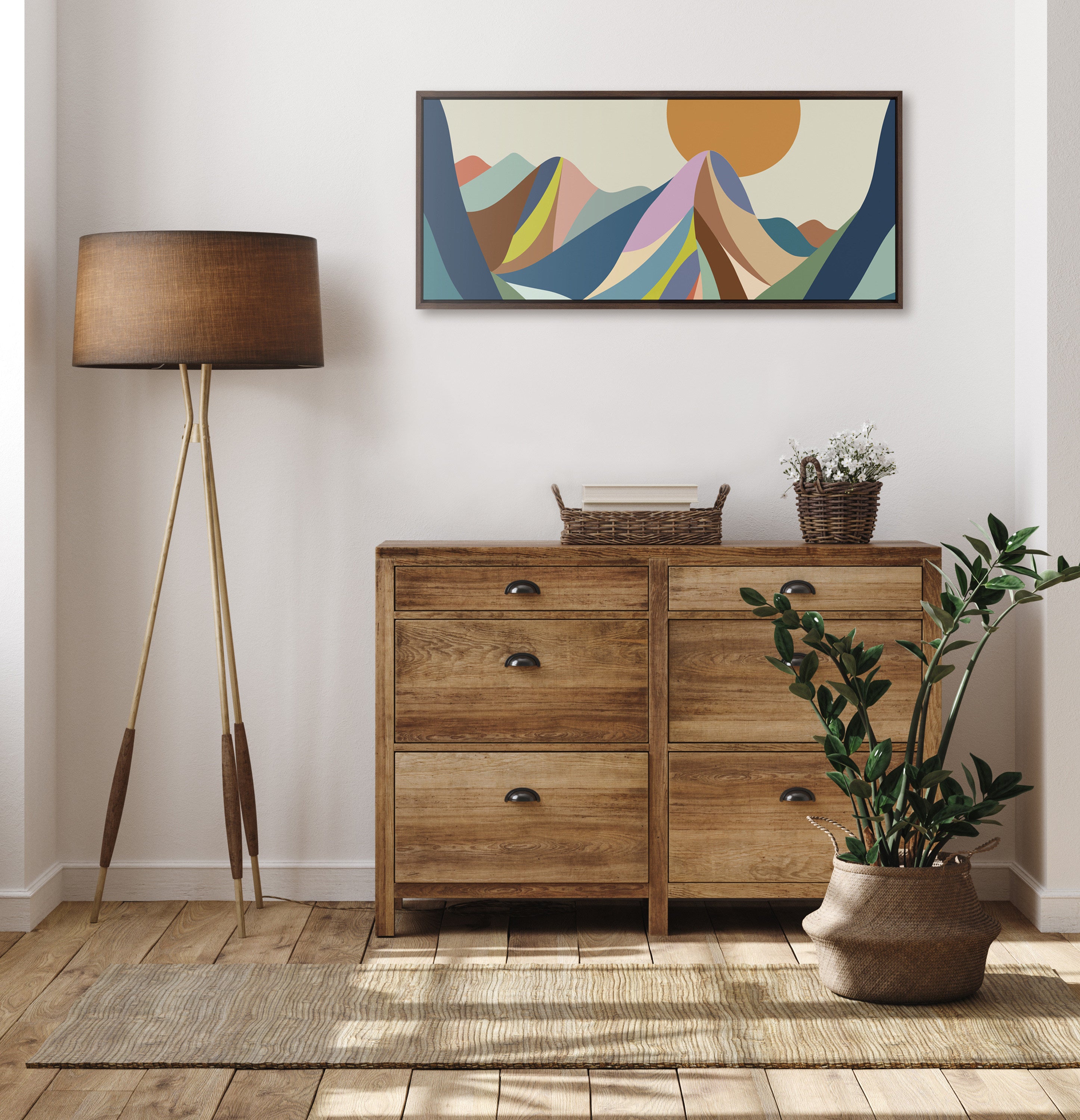 Sylvie Mountains Crop Framed Canvas by Rachel Lee of My Dream Wall