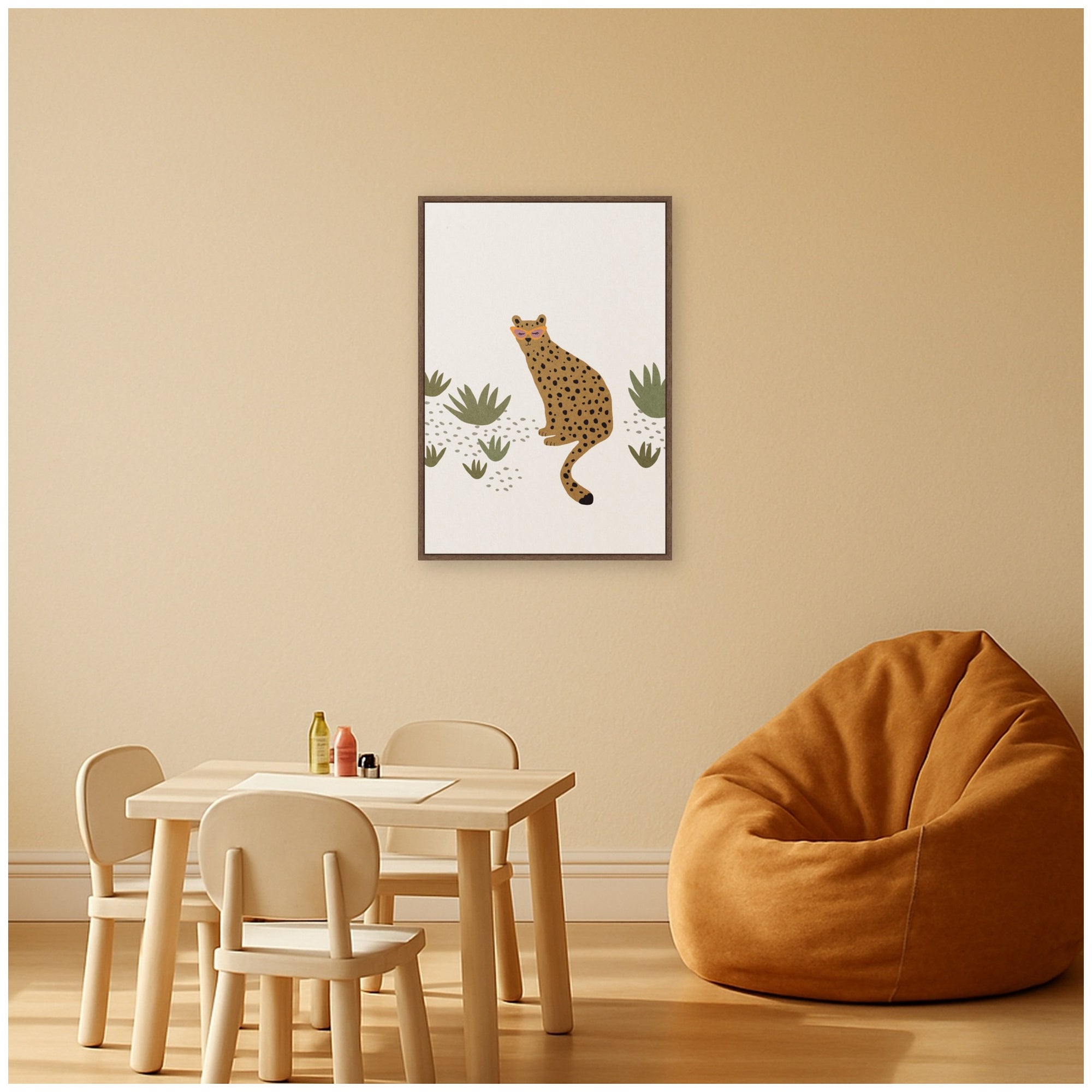 Leopard II by July Art Prints Framed Canvas Wall Art Print