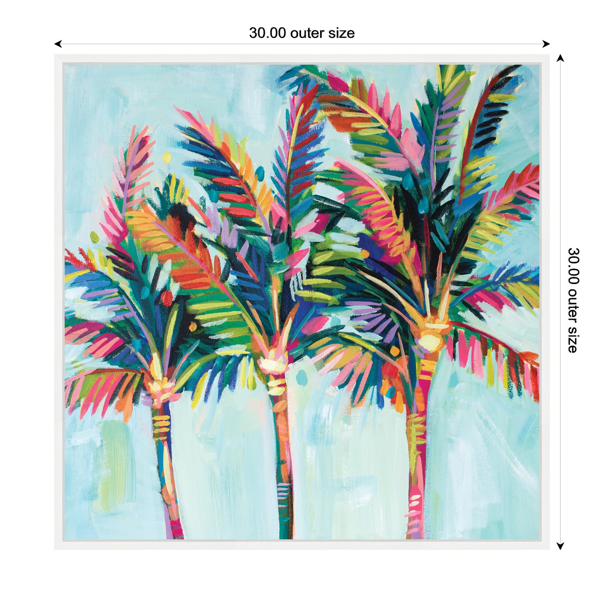 Sylvie Rainbow Coconuts Framed Canvas by Rachel Christopoulos