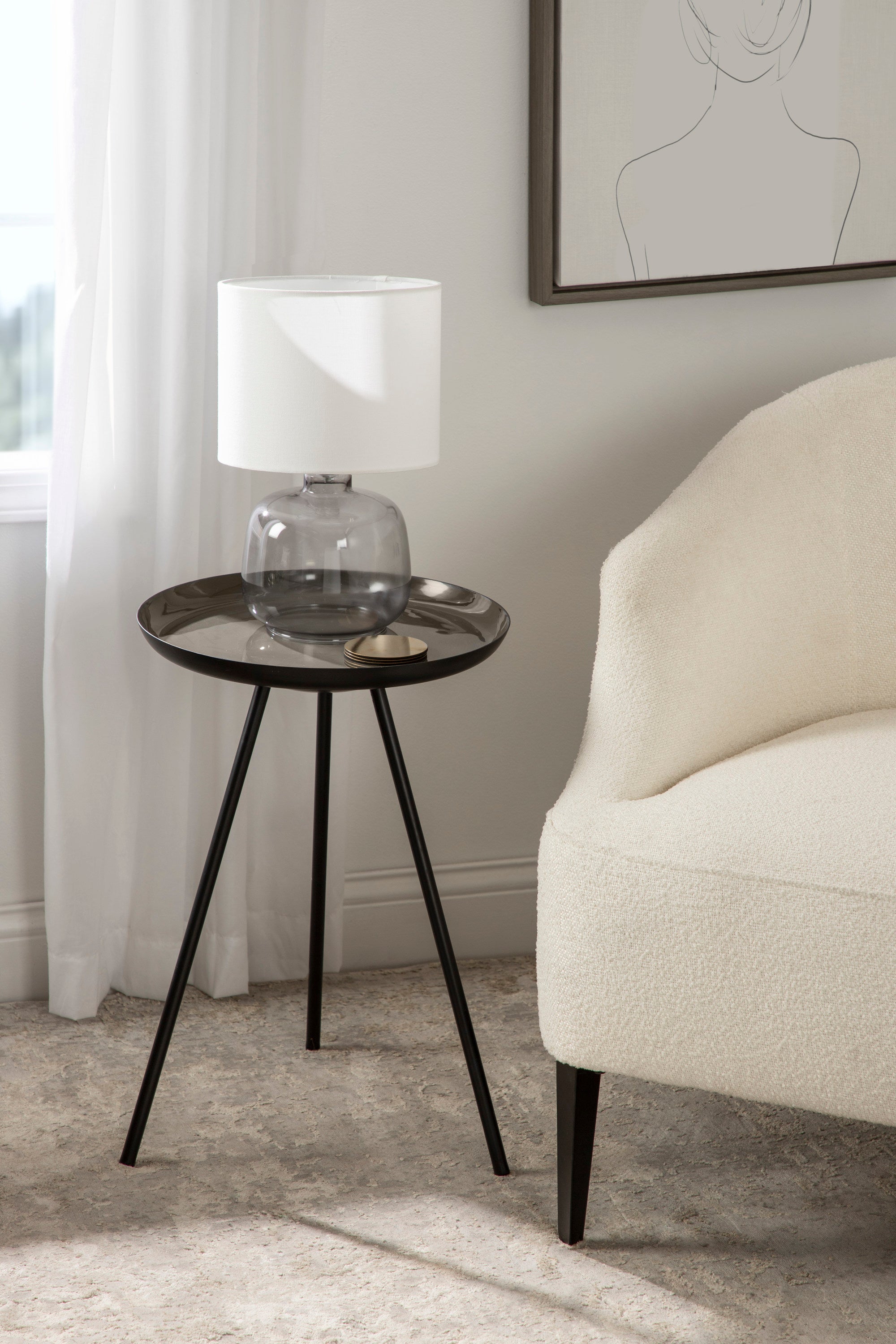 Side Table 15x15x22.5 Brown Black 5
