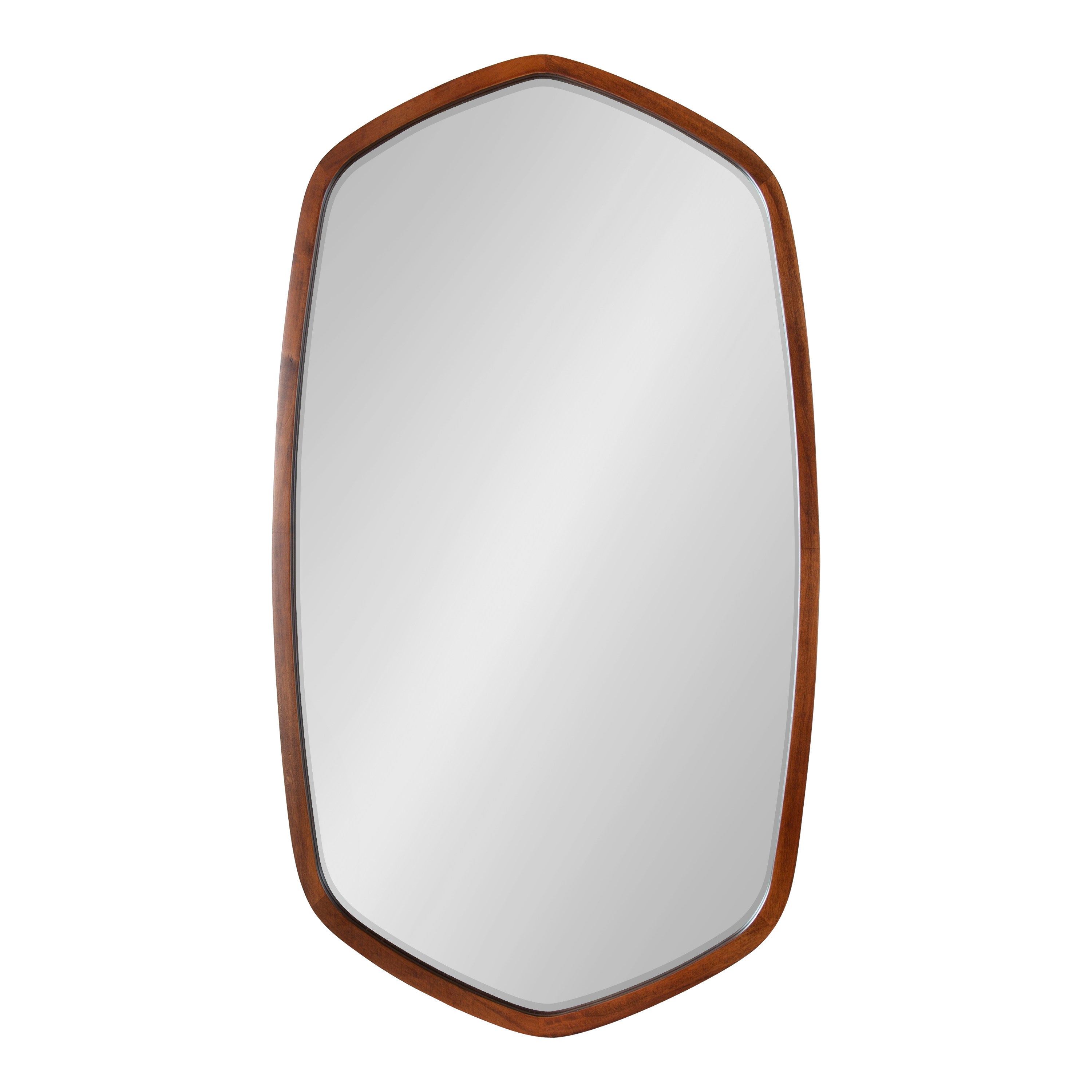 Hexagon Mirror Walnut Brown 20x36 2