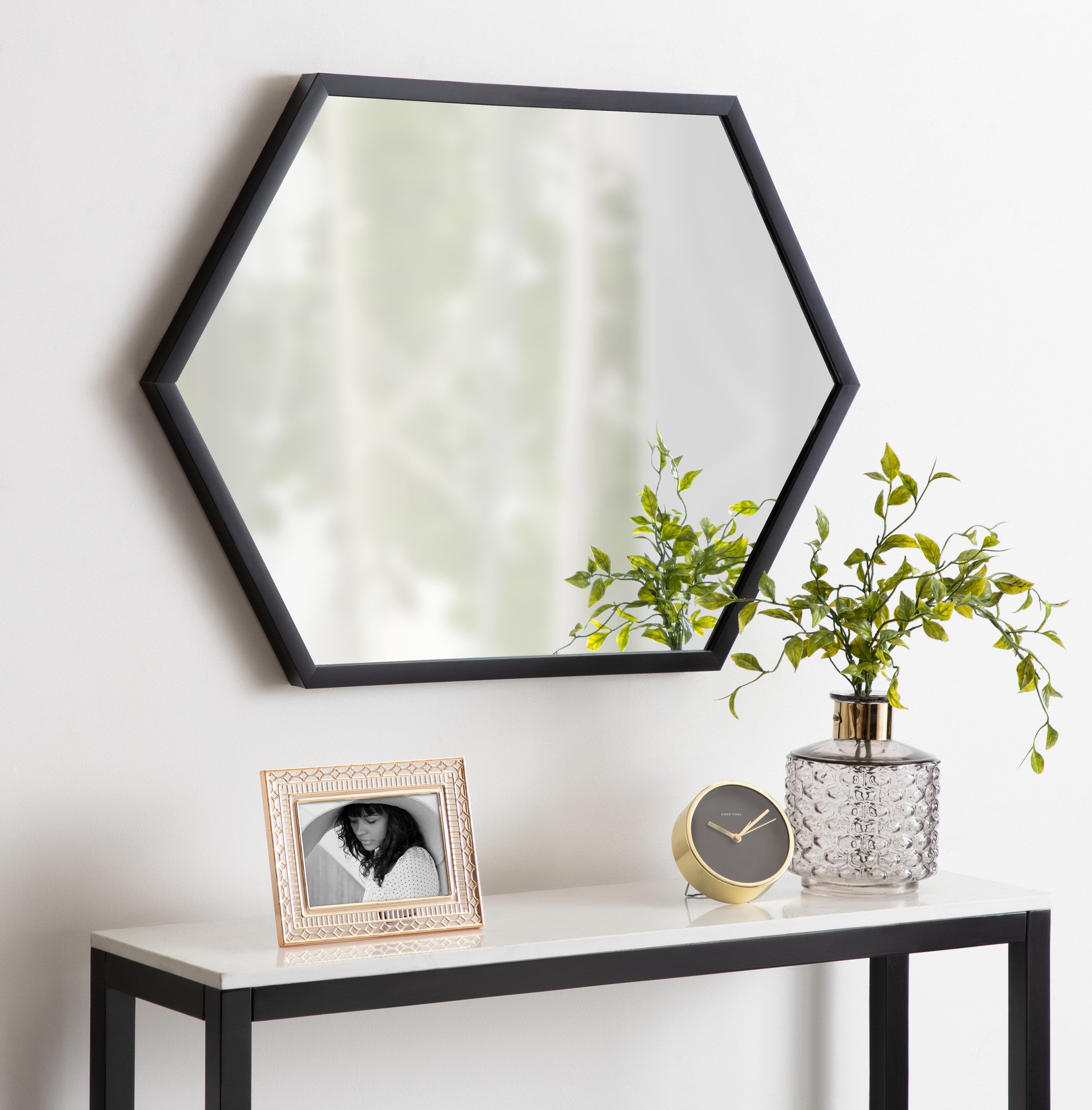 Laverty Framed Hexagon Wall Mirror