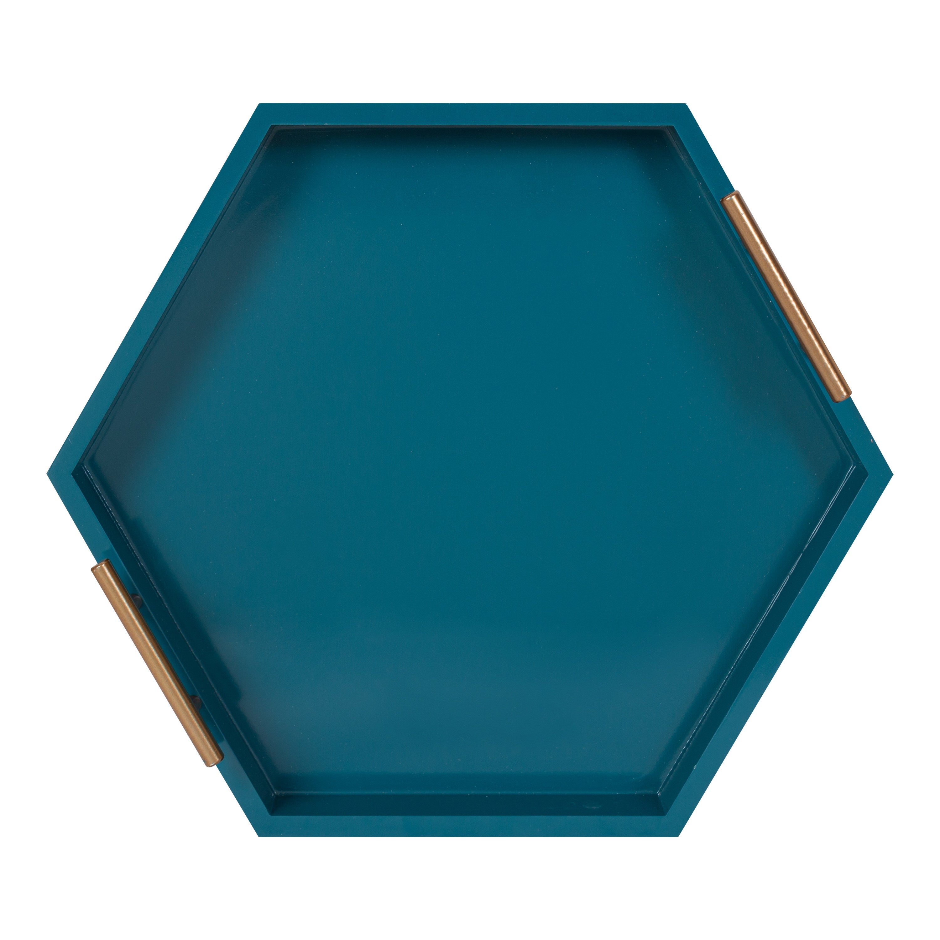 Single Tray Teal Gold 18x18 4