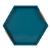 Single Tray Teal Gold 18x18 4