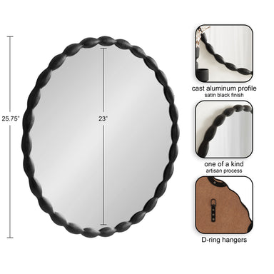 Round Mirror Black 26" Diameter 2