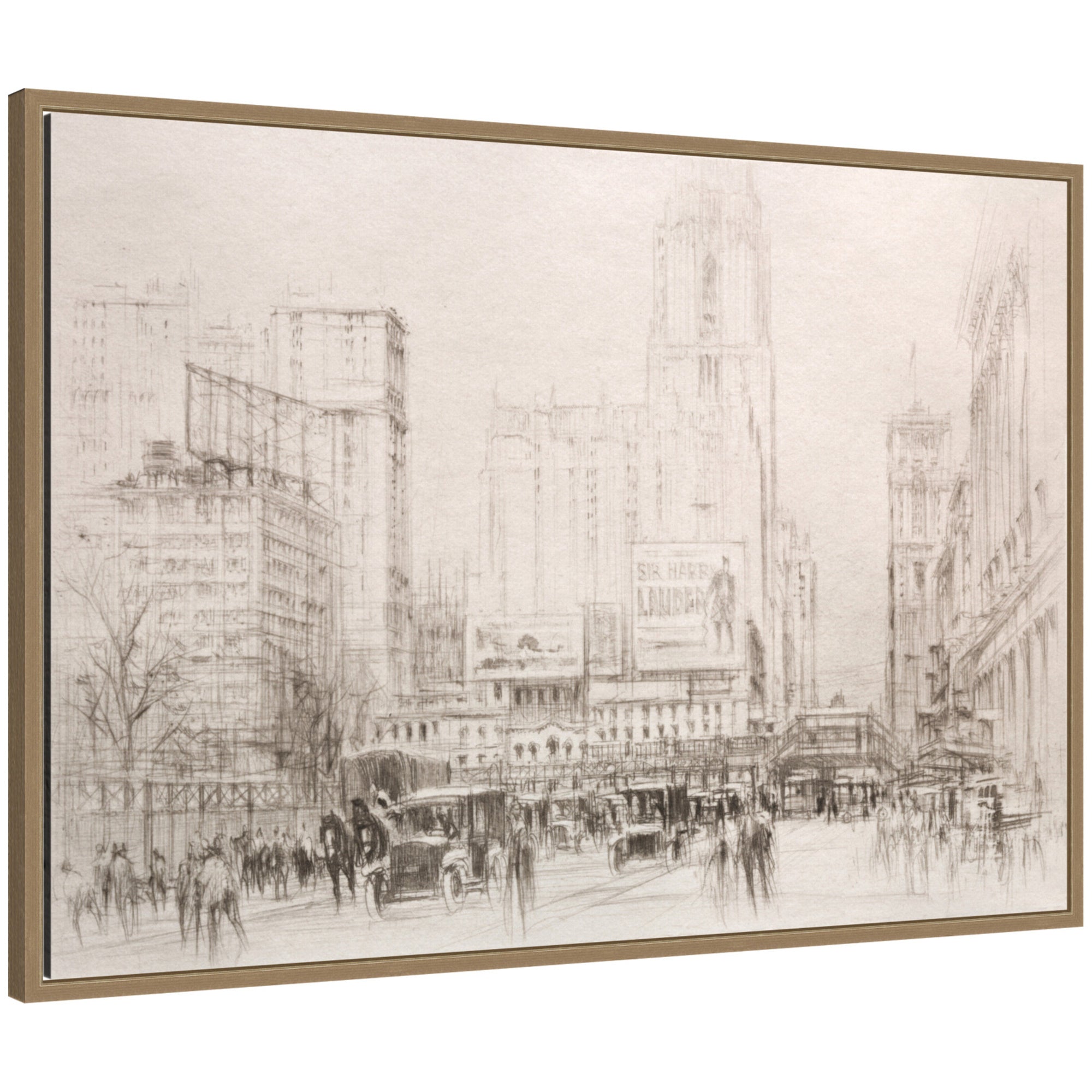 Framed Canvas Sylvie Dark Gold 33x23 1