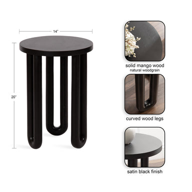 Side Table Black 14x14x20 2