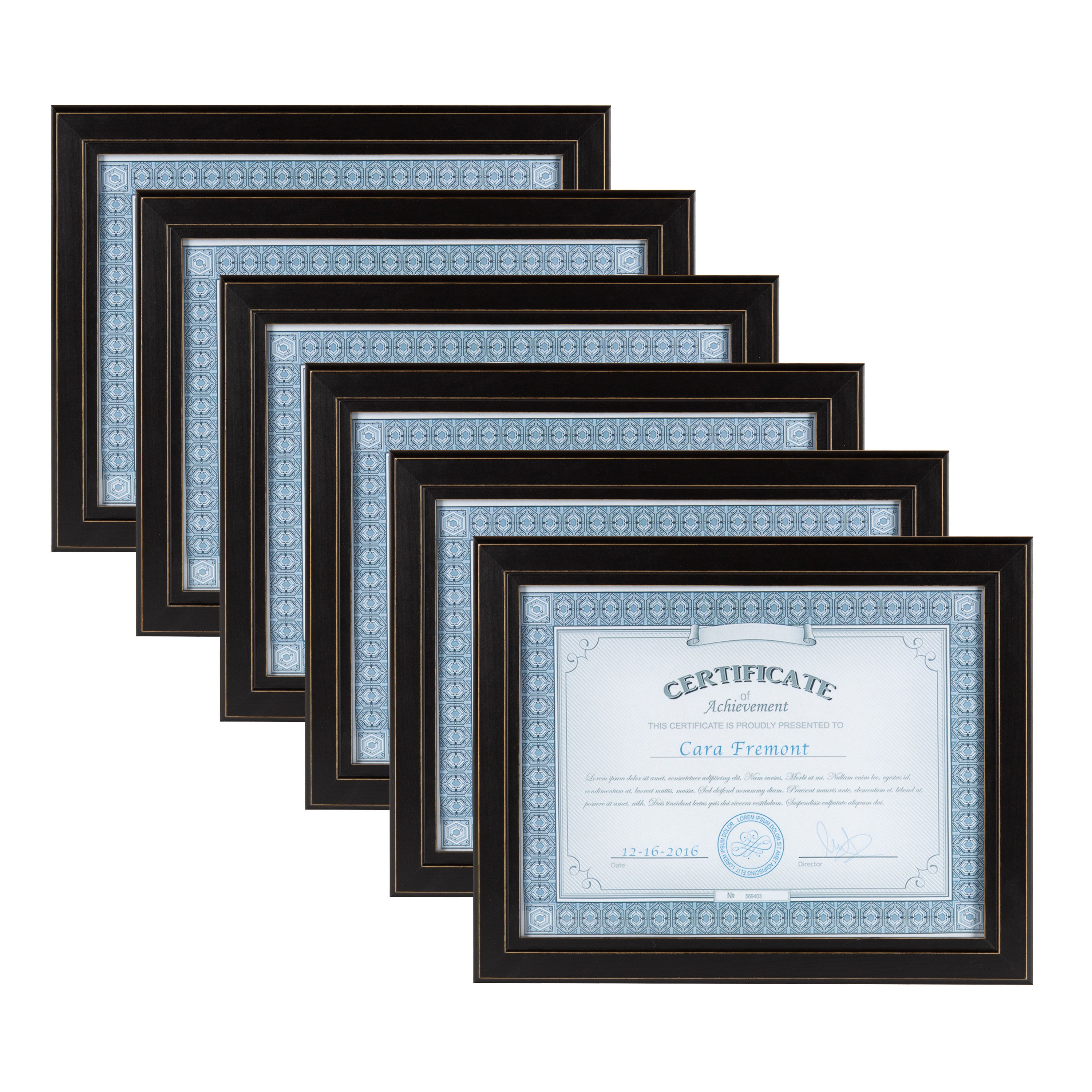 Document Frame Distressed Black 8.5x11 1