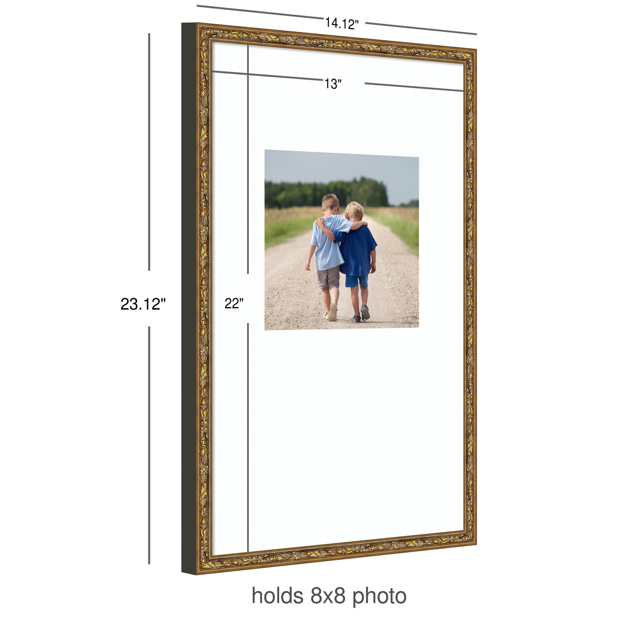 Wall Frame Belvedere Bronze 13x22 matted to 8x8 2
