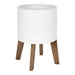Freestanding Planter White Natural 11" Diameter 1