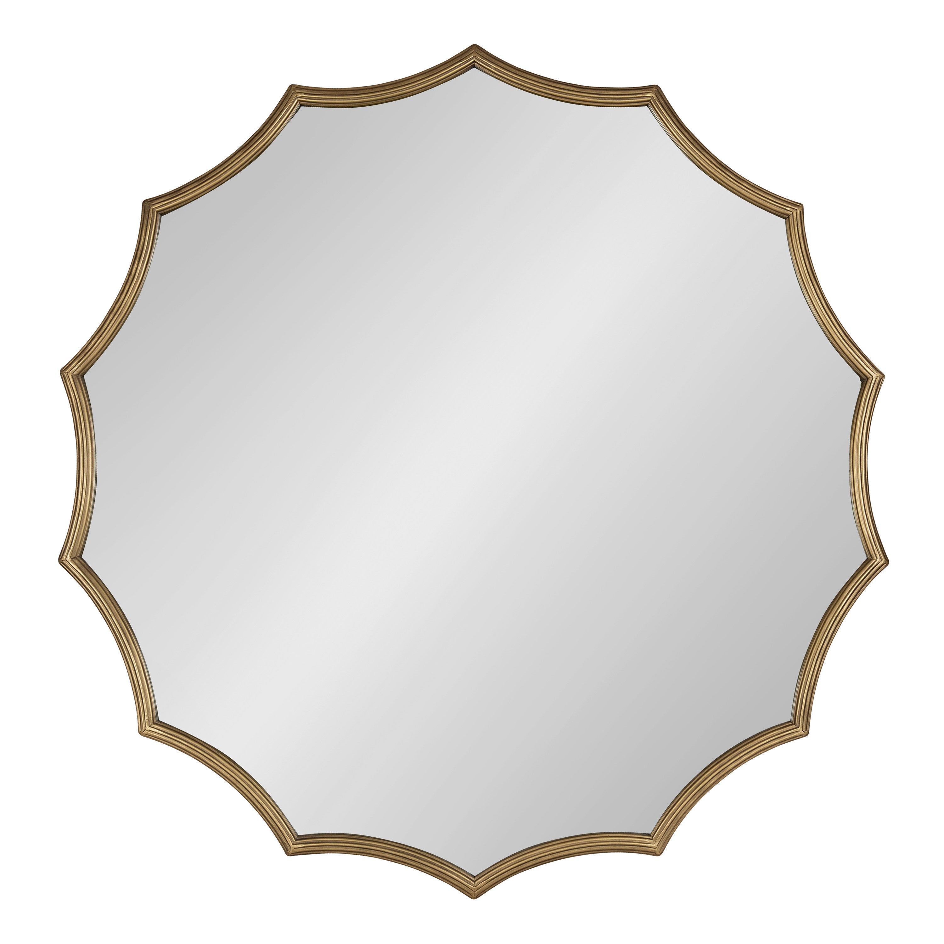 Lalina Scalloped Round Framed Accent Mirror