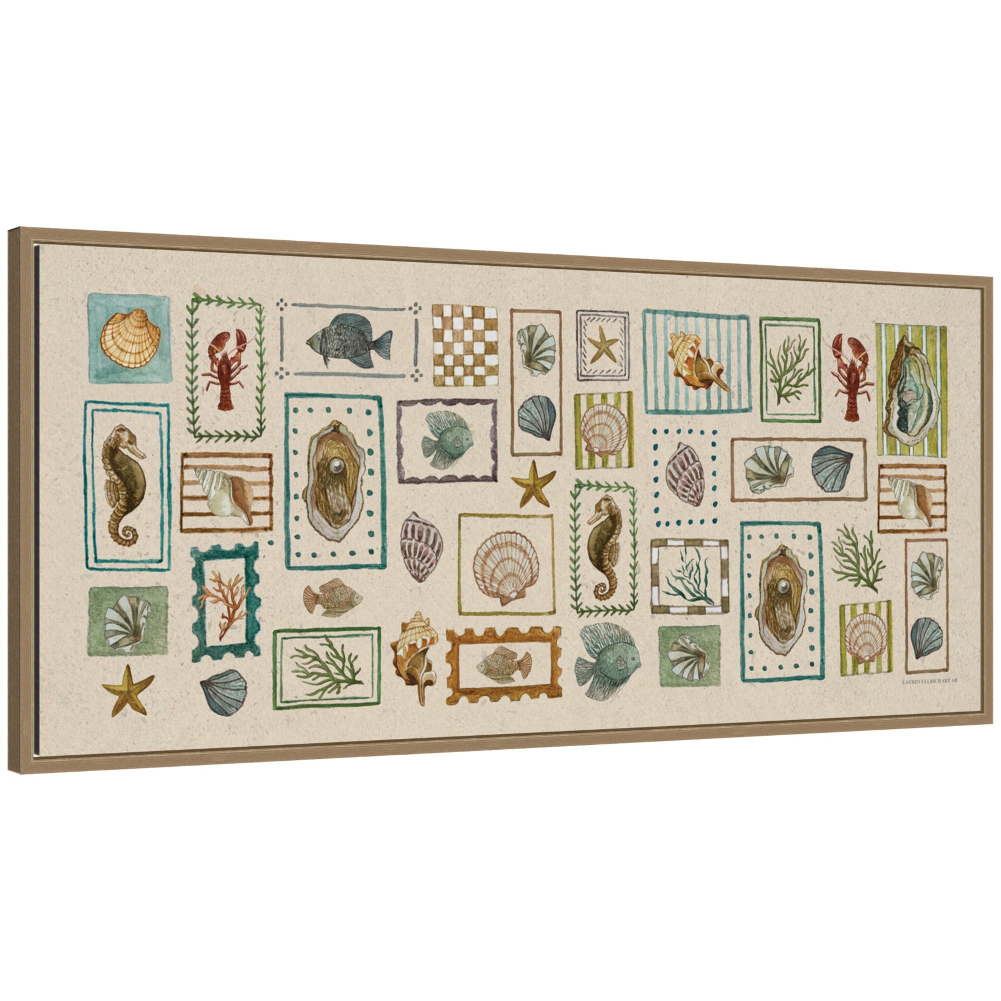 Framed Canvas Sylvie Dark Gold 40x18 1