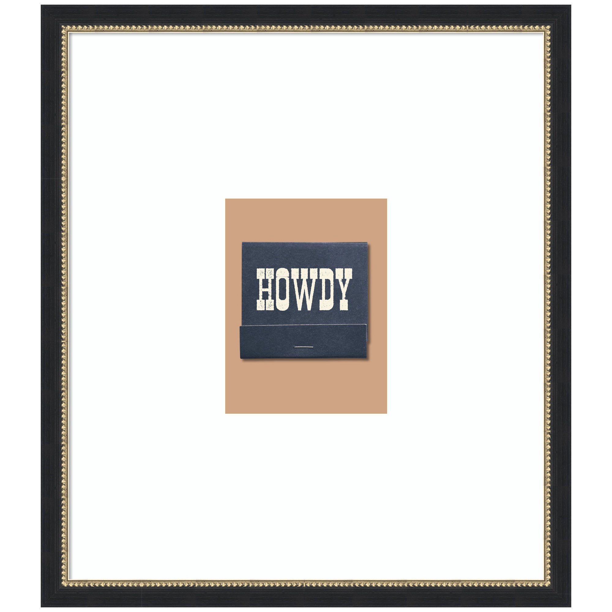 Howdy Matchbook Blue by Megan Ryan Framed Wall Art Print