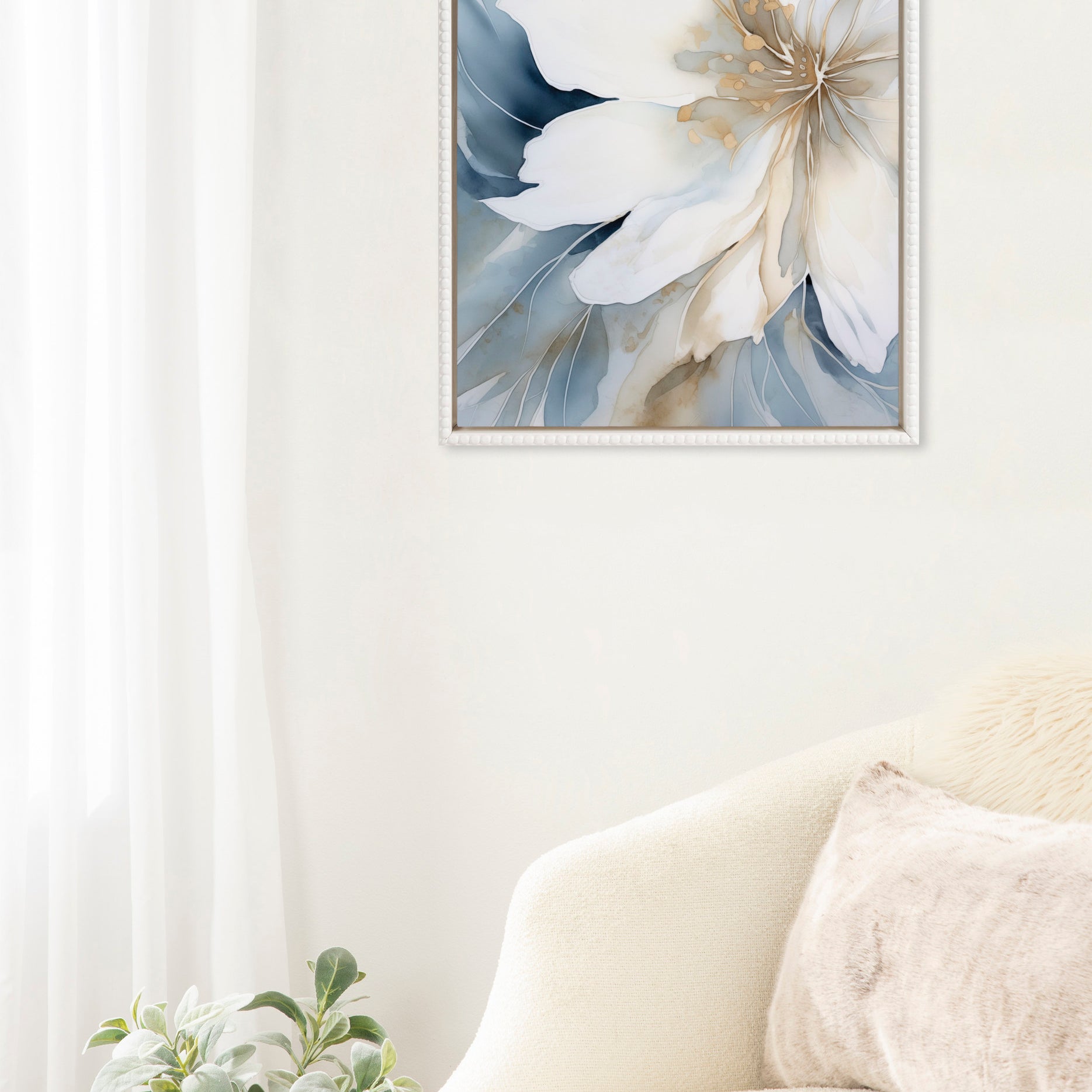Framed Canvas 18x24 Sylvie Beaded White 5