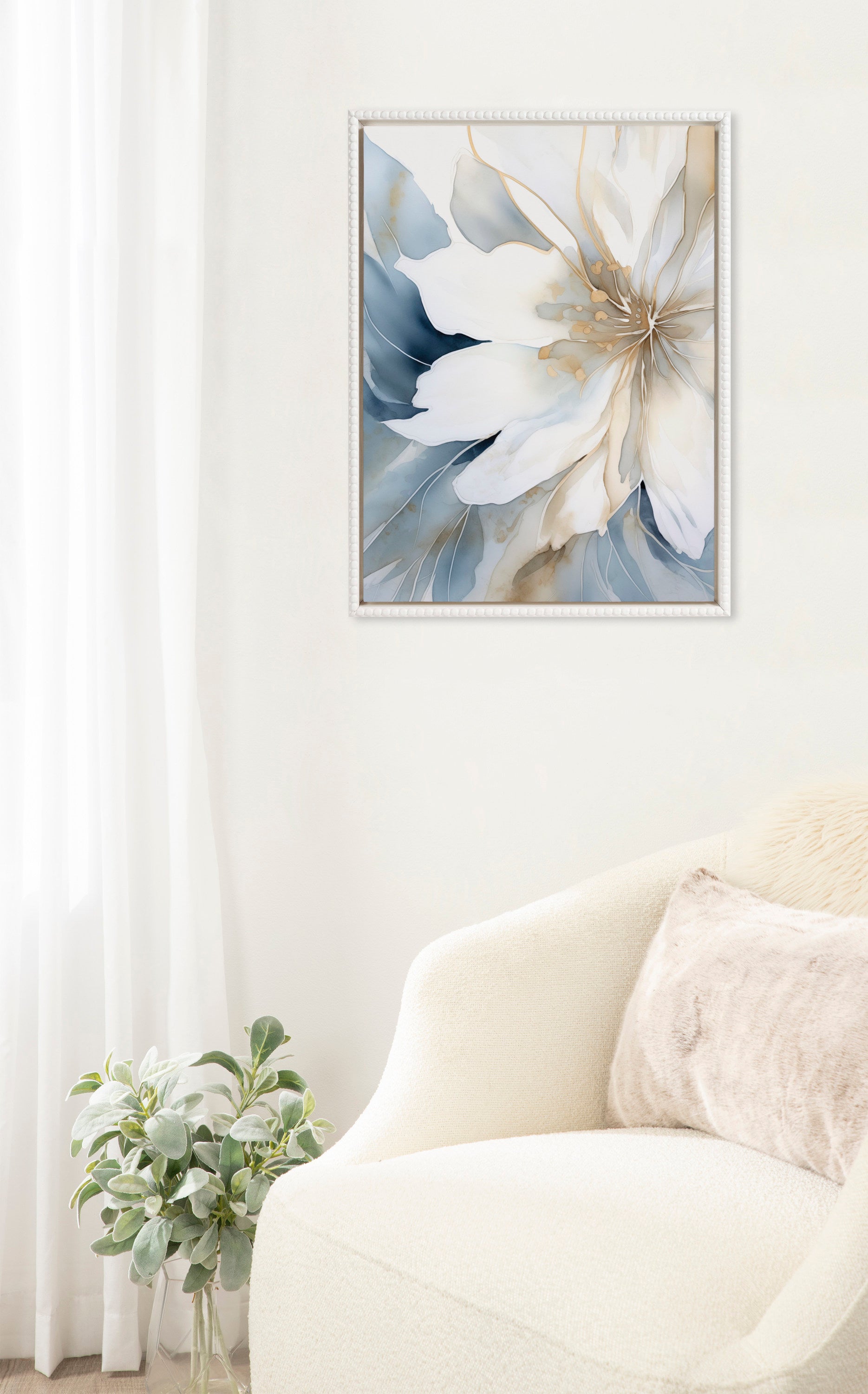 Framed Canvas 18x24 Sylvie Beaded White 5