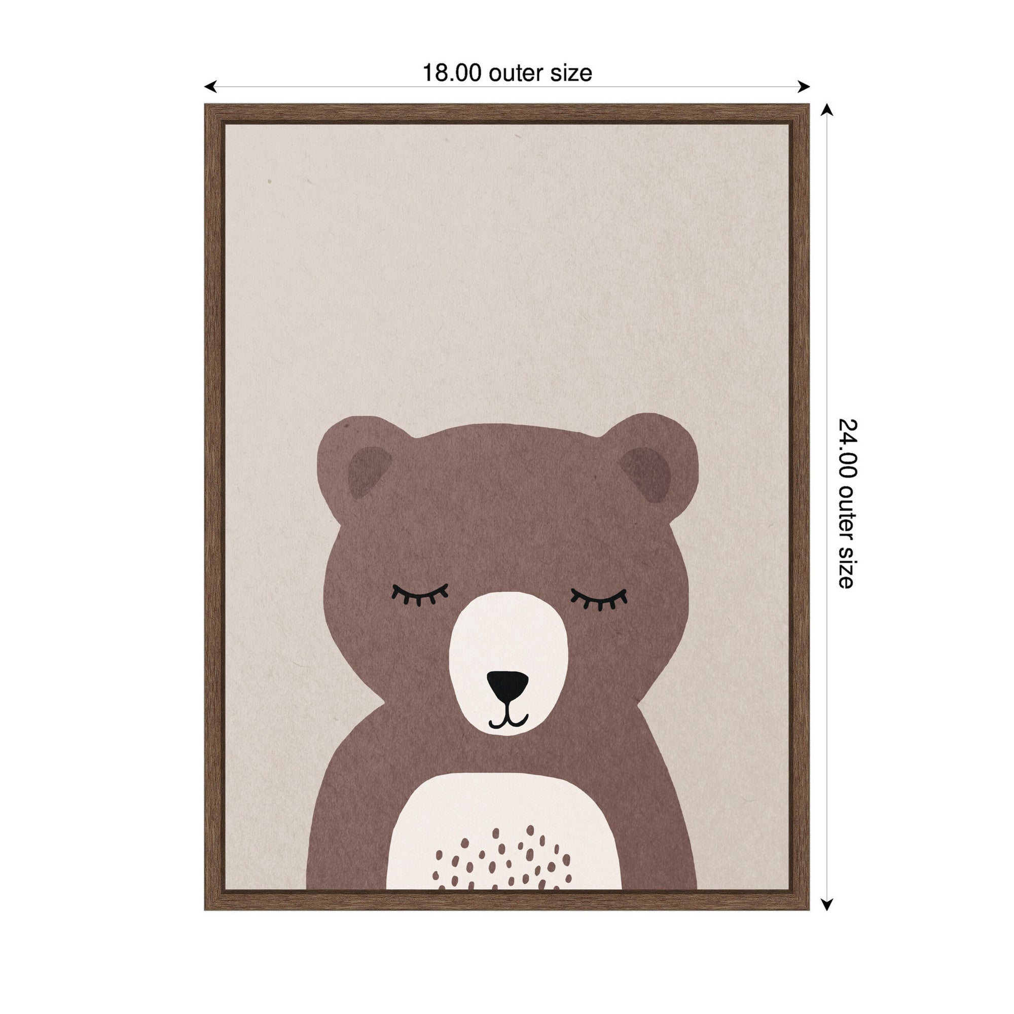 Bear by July Art Prints Framed Canvas Wall Art Print