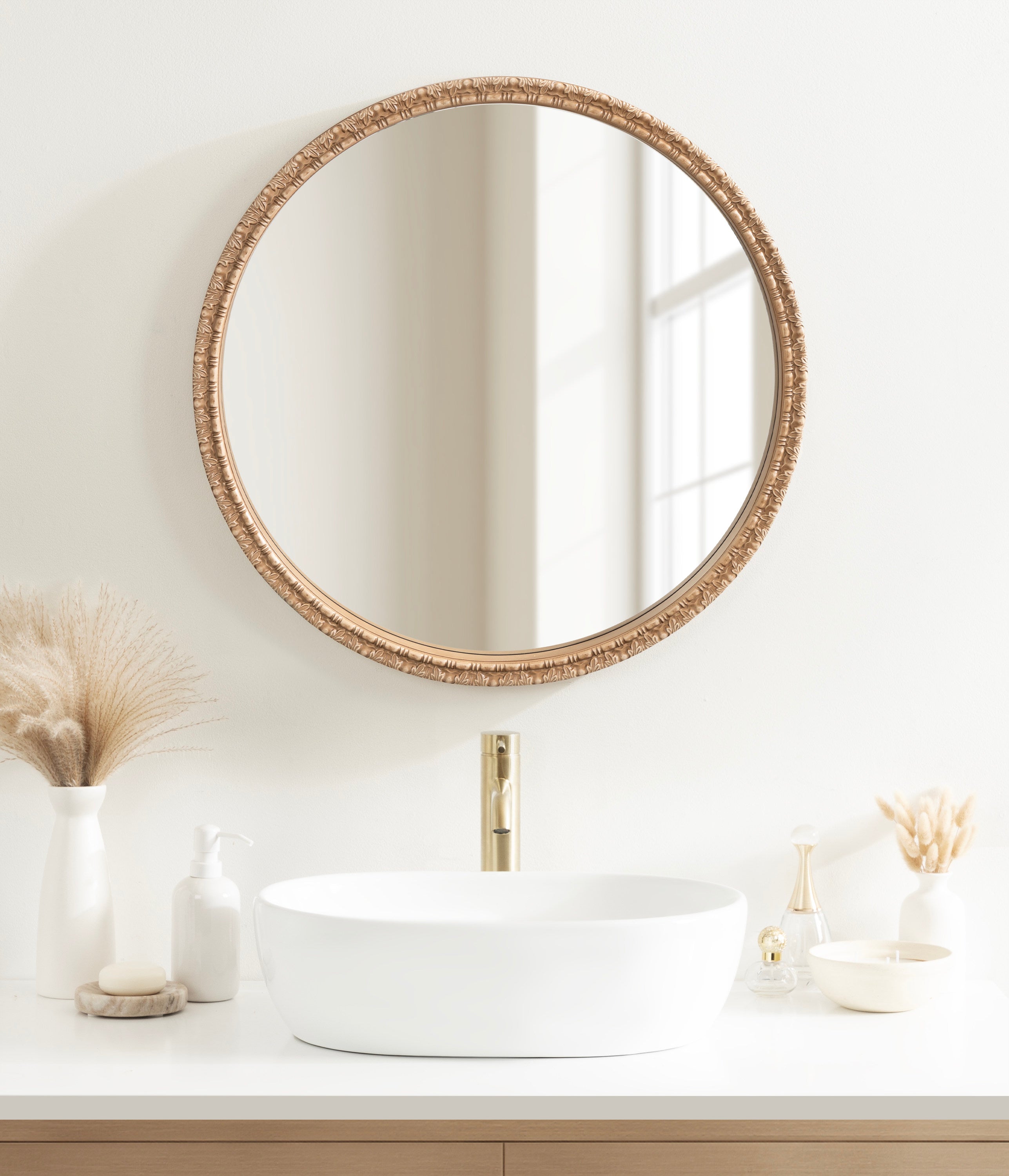 Round Mirror Natural 30x30 7