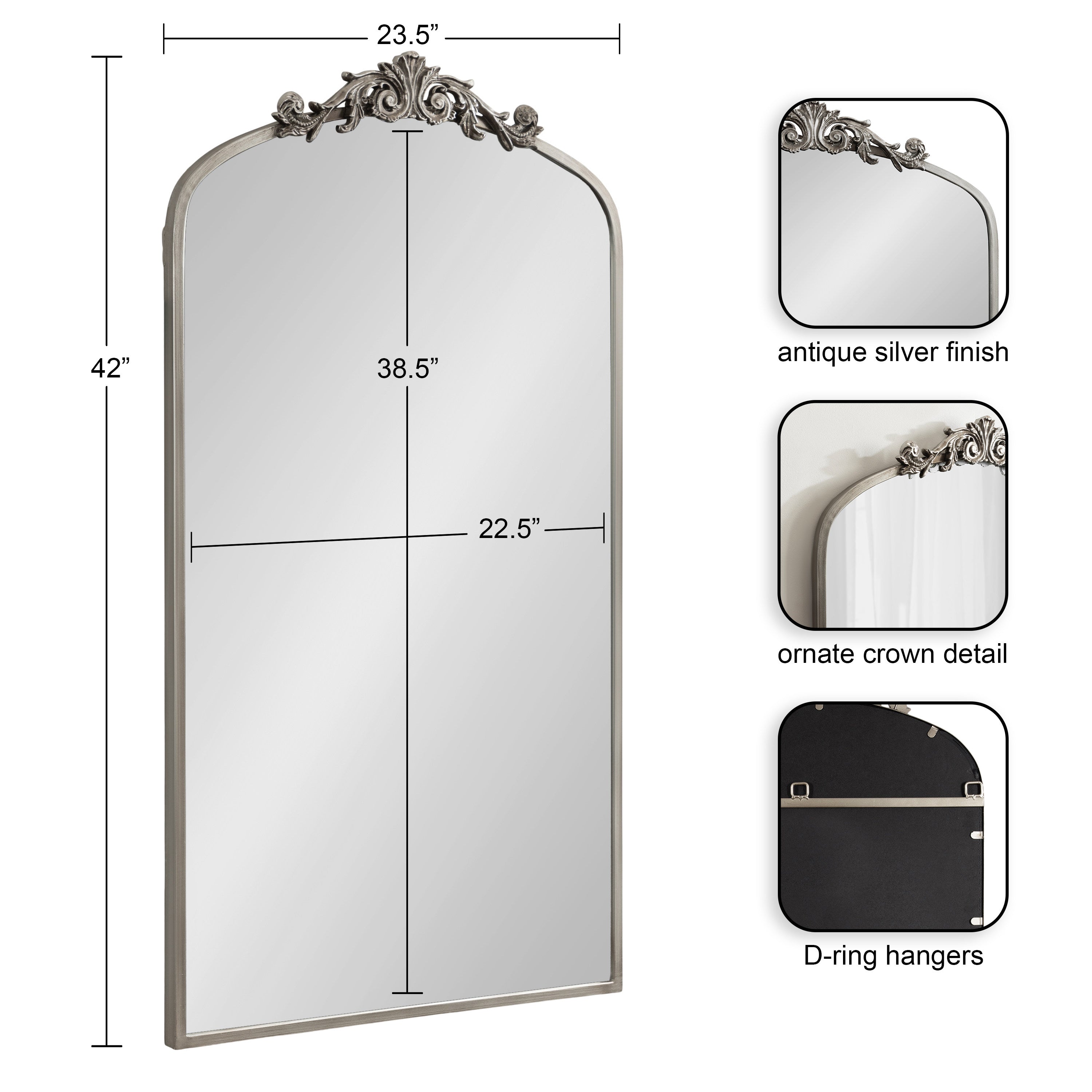 Full Length Mirror 24x42 Silver 2