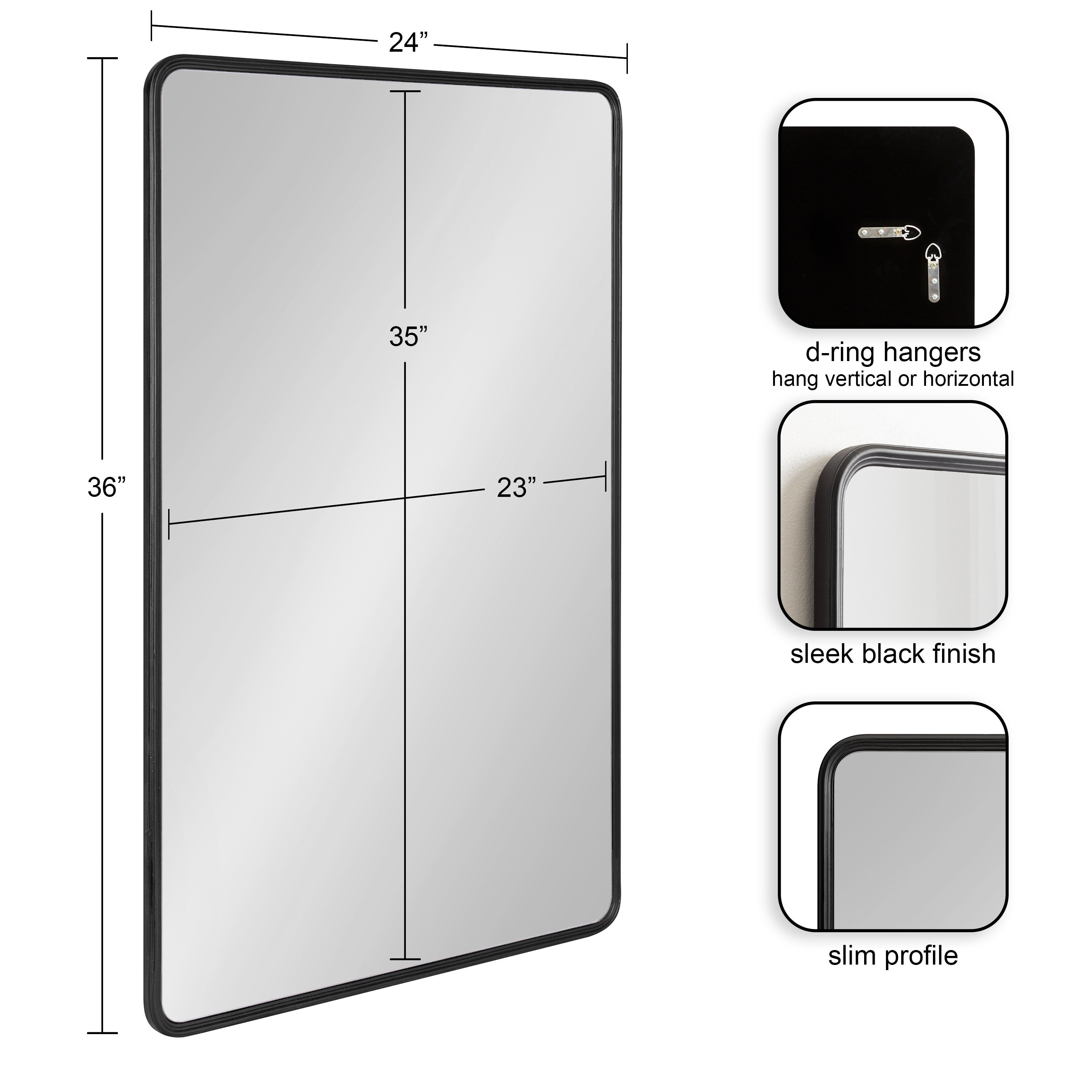 Rectangle Mirror Black 24x36 5