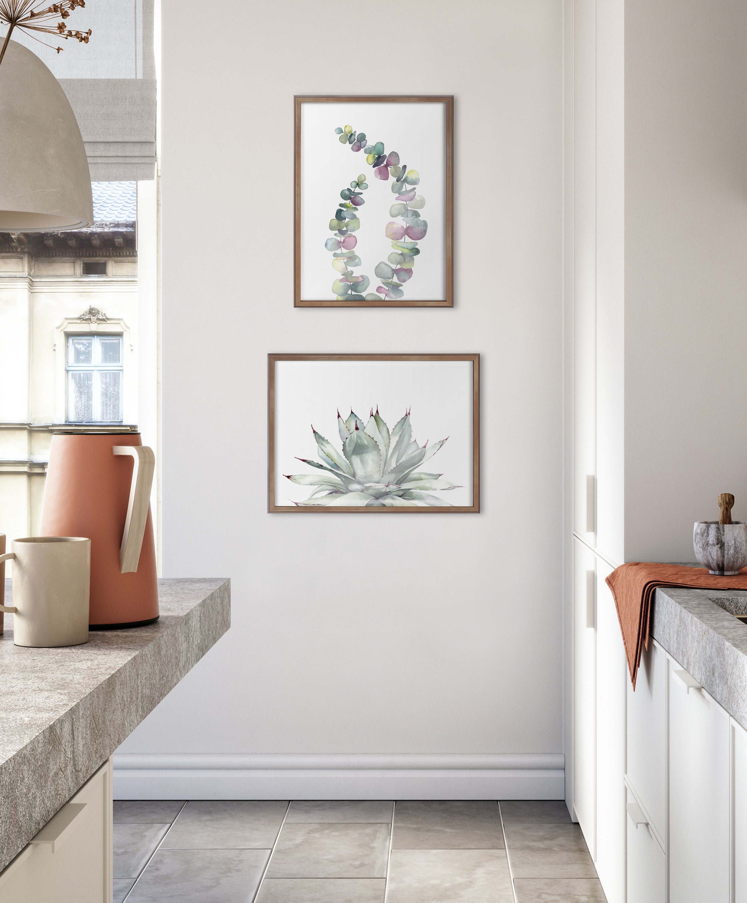 Blake Parrys Agave Framed Printed Glass by Emily Marie Watercolors