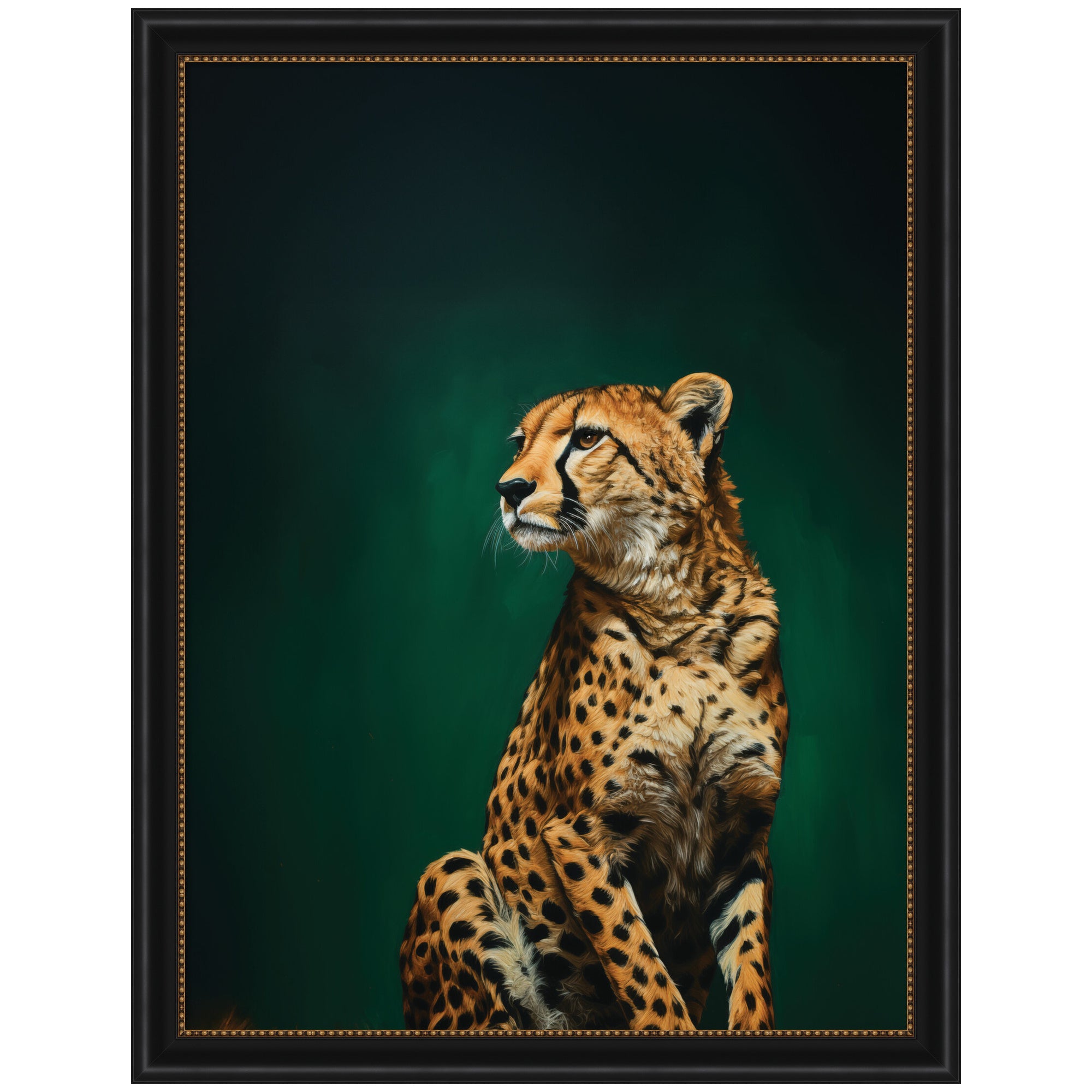 Twilight Emerald Green Leopard by The Creative Bunch Studio Framed Wall Art Print