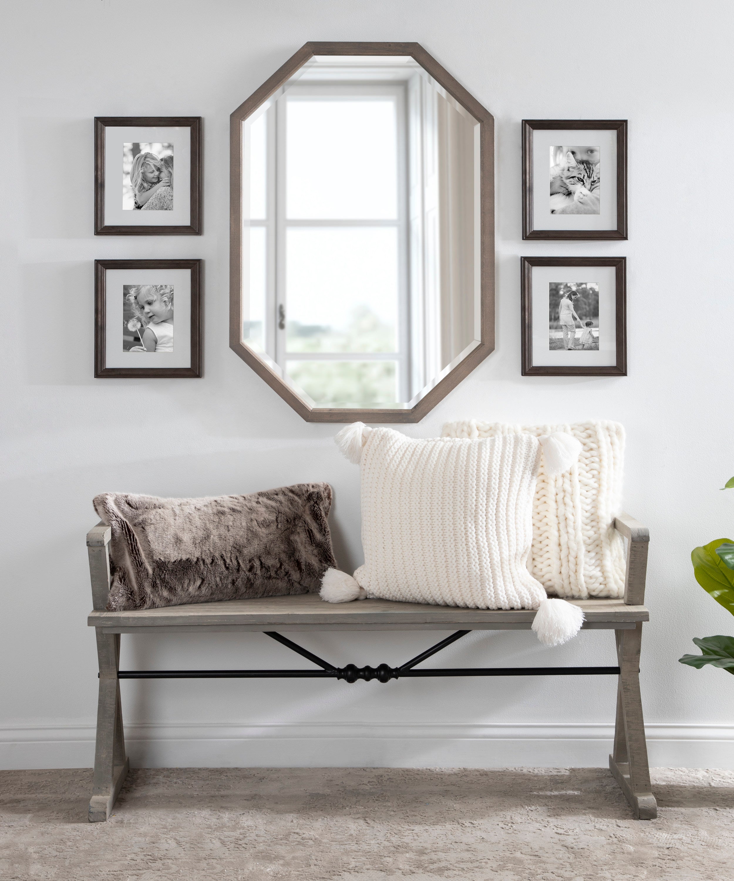 Octagon Mirror Gray 24x36 6