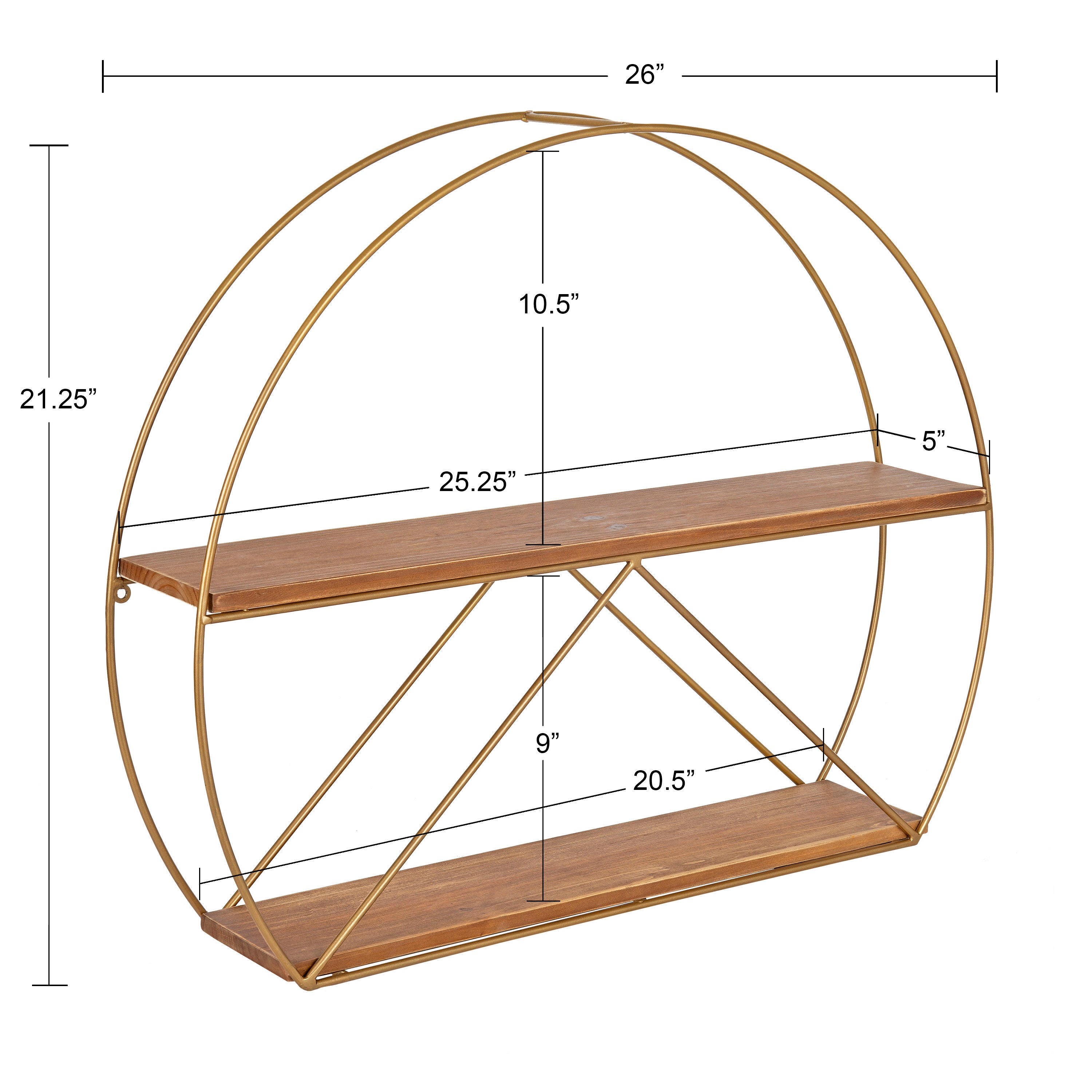 Accent Shelf 26x21 Brown Gold 2