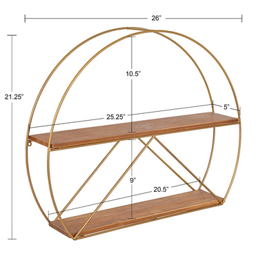 Accent Shelf 26x21 Brown Gold 2